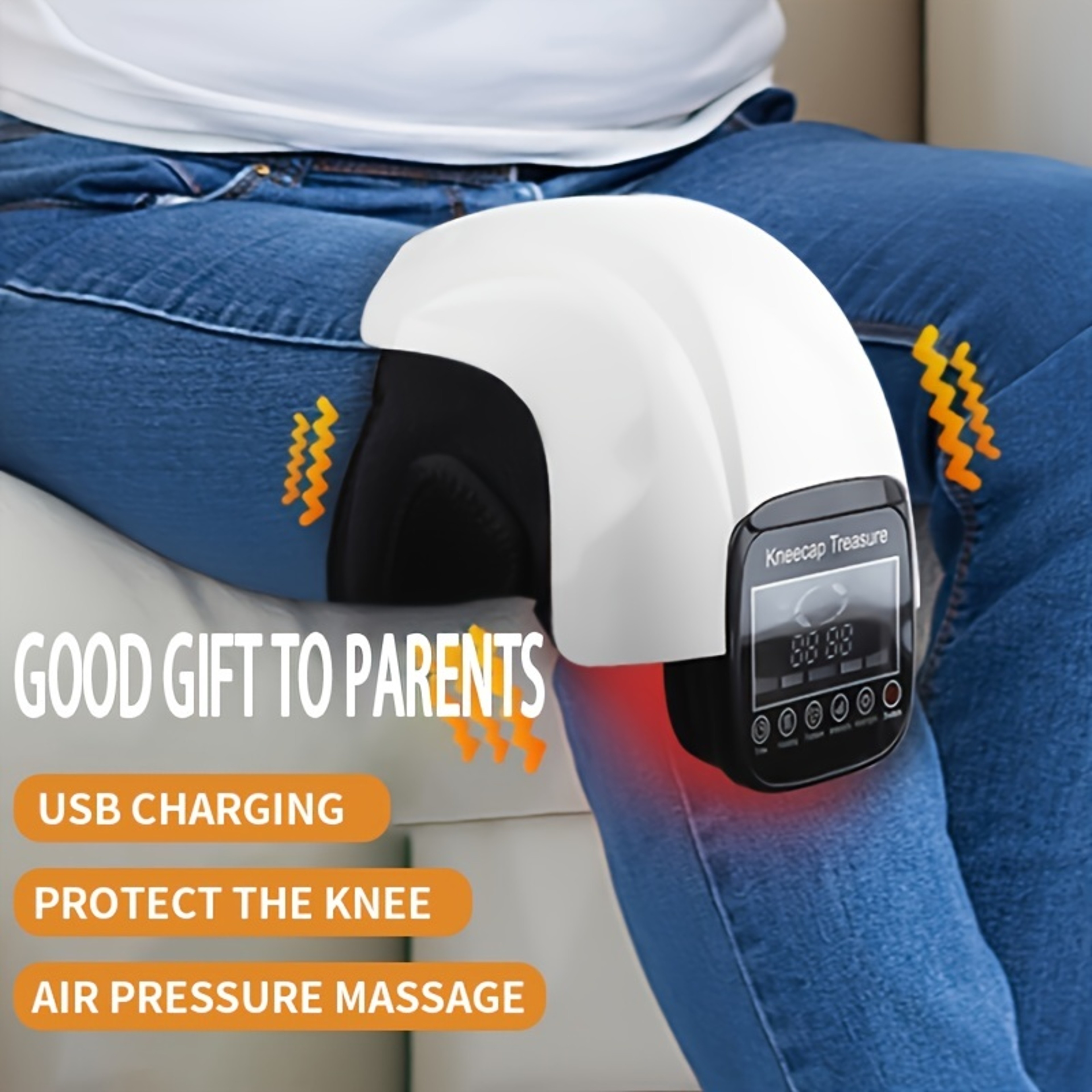 Rechargeable Knee Massager Portable Heating Pad Vibration Hot Compress Joint Support Care For Knee  0