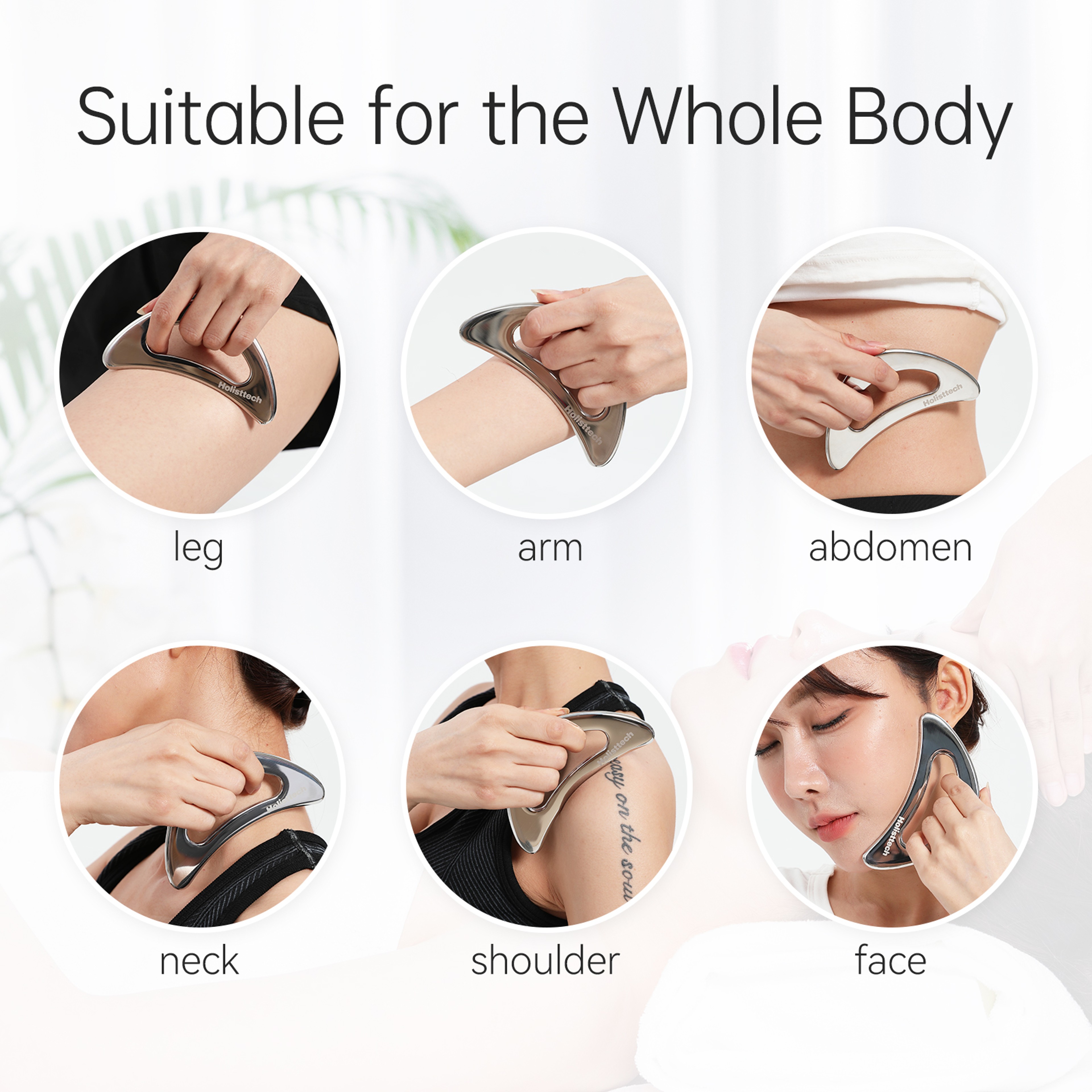 Stainless Steel Muscle Gua Sha Tools, Myofascial Scraping Tool, Deep Massage Therapy for Pain Relief – view 3
