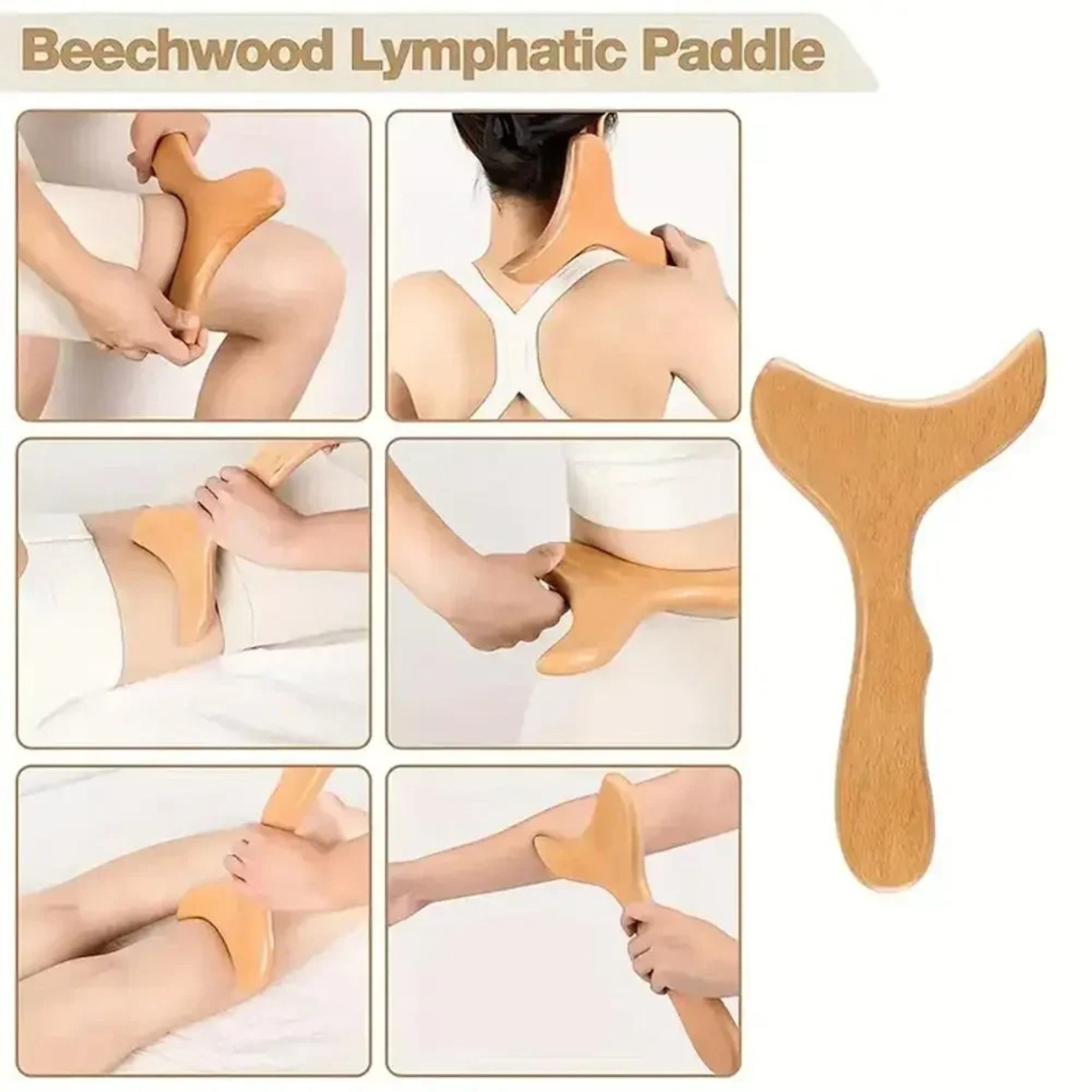 Wood Massager Body Sculpting Tool, Gua Sha Massage Tool for Muscle Release, Lymphatic Drainage & Pain Relief – view 2