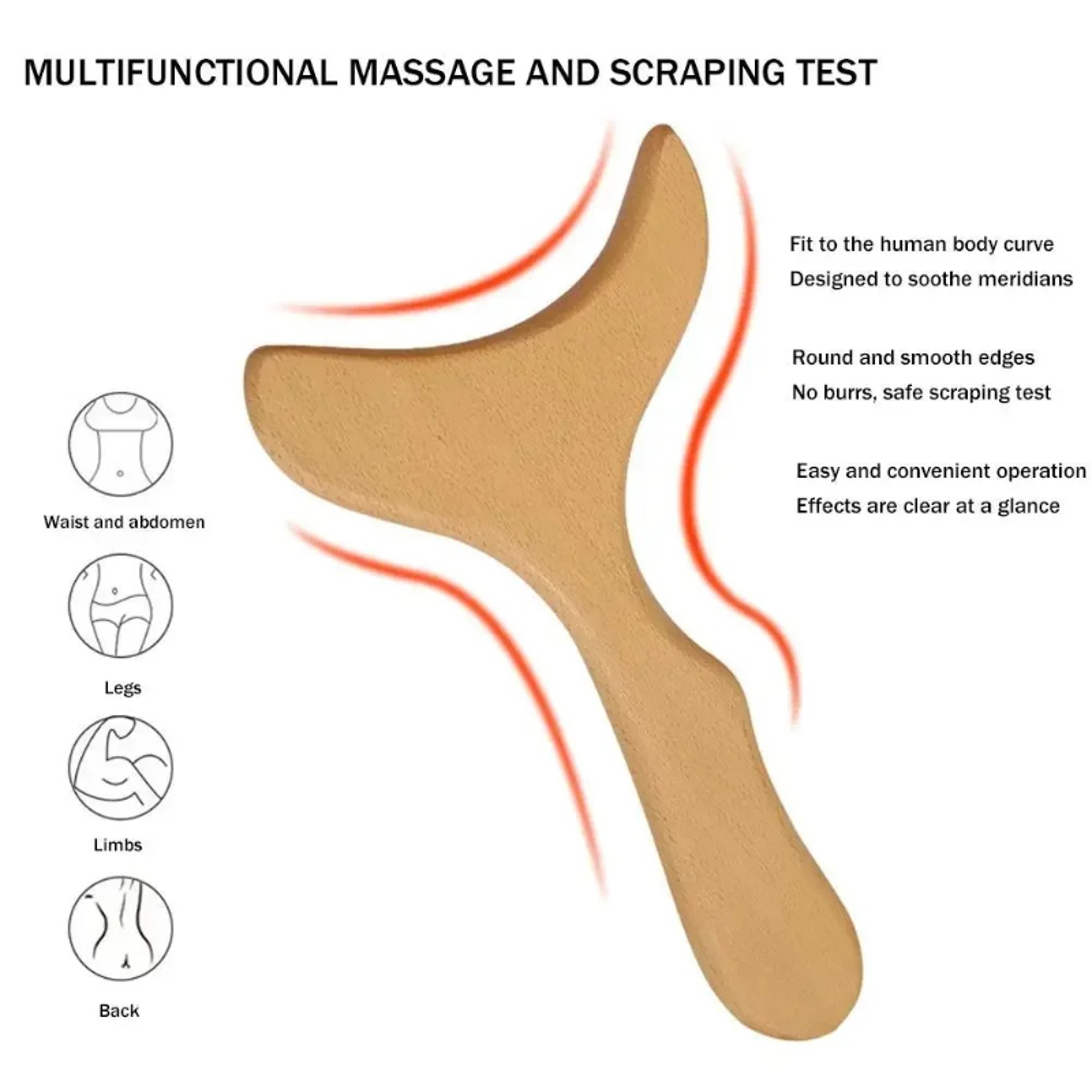 Wood Massager Body Sculpting Tool, Gua Sha Massage Tool for Muscle Release, Lymphatic Drainage & Pain Relief – view 5