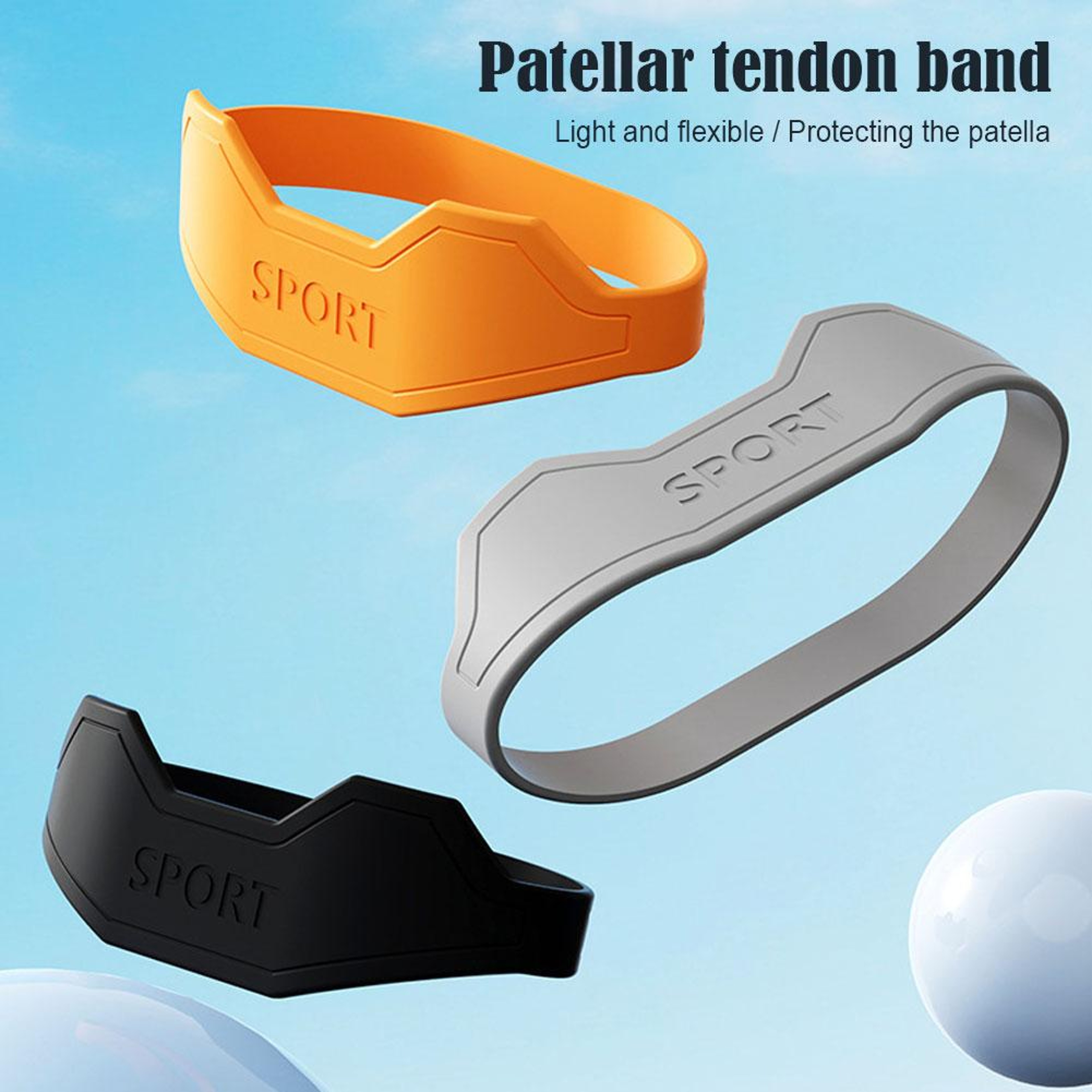 Flexible Knee Support Band, Silicone Patellar Tendon Strap, Elastic Patella Protection Strap for Sports, Gym, Daily Use – view 6