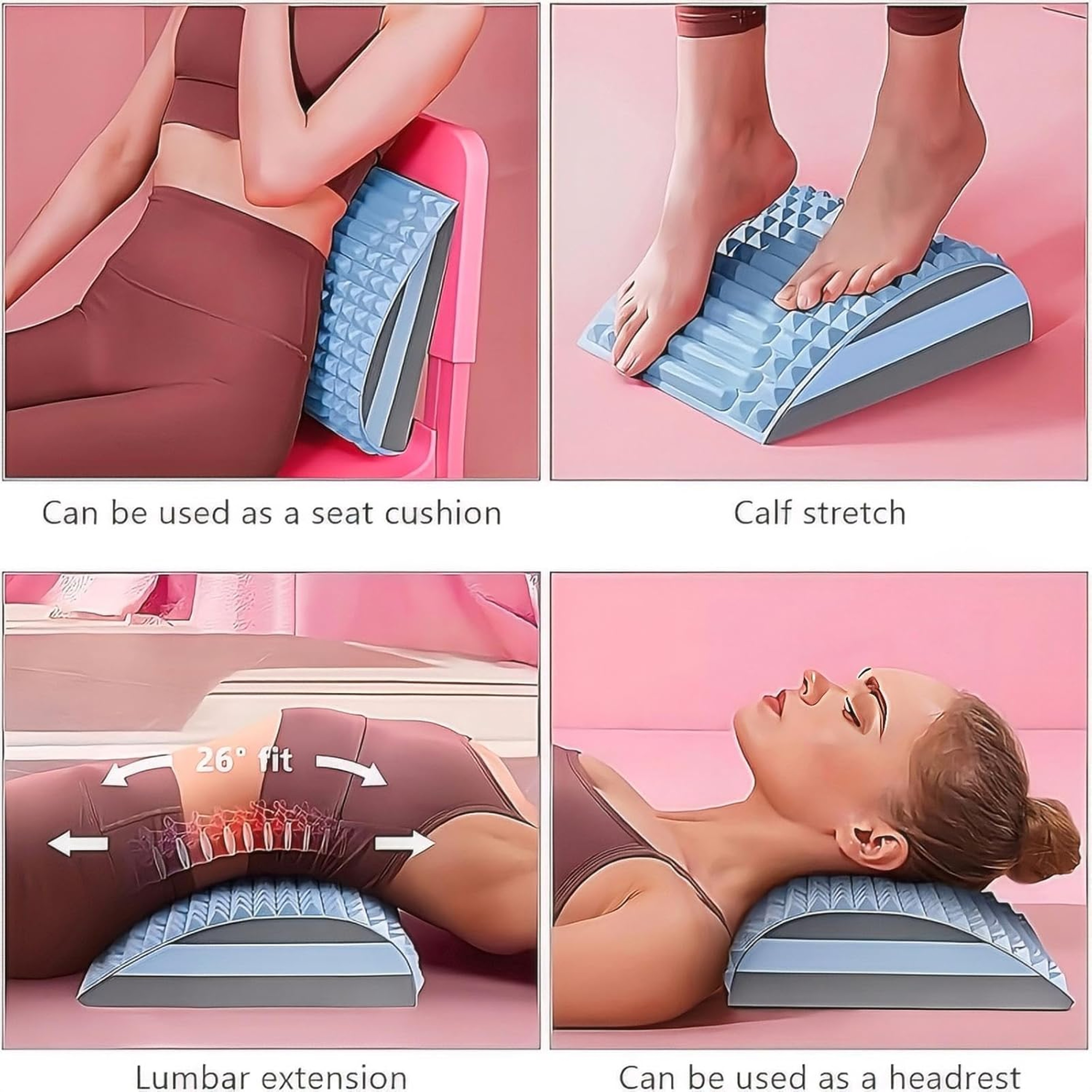 Spine Correction Back Exercise, Lumbar Cervical Traction Massage Pillow, Hump Back Fitness Stretching Equipments – view 3