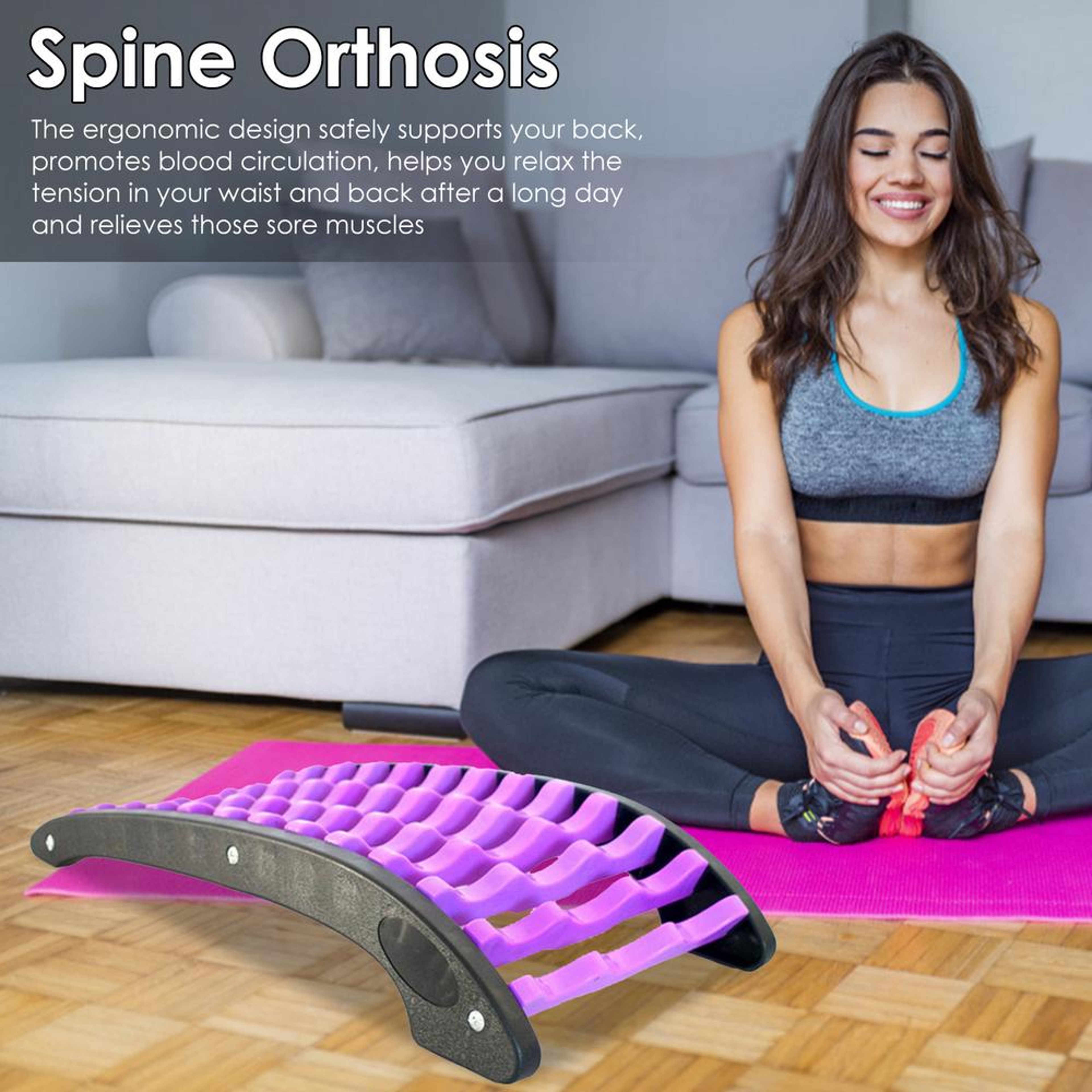 Lumbar Support, Back Massager Stretcher, Spine Pain Relief, Spinal Orthosis, Relaxation Stretch Equipment, Home Fitness – view 5