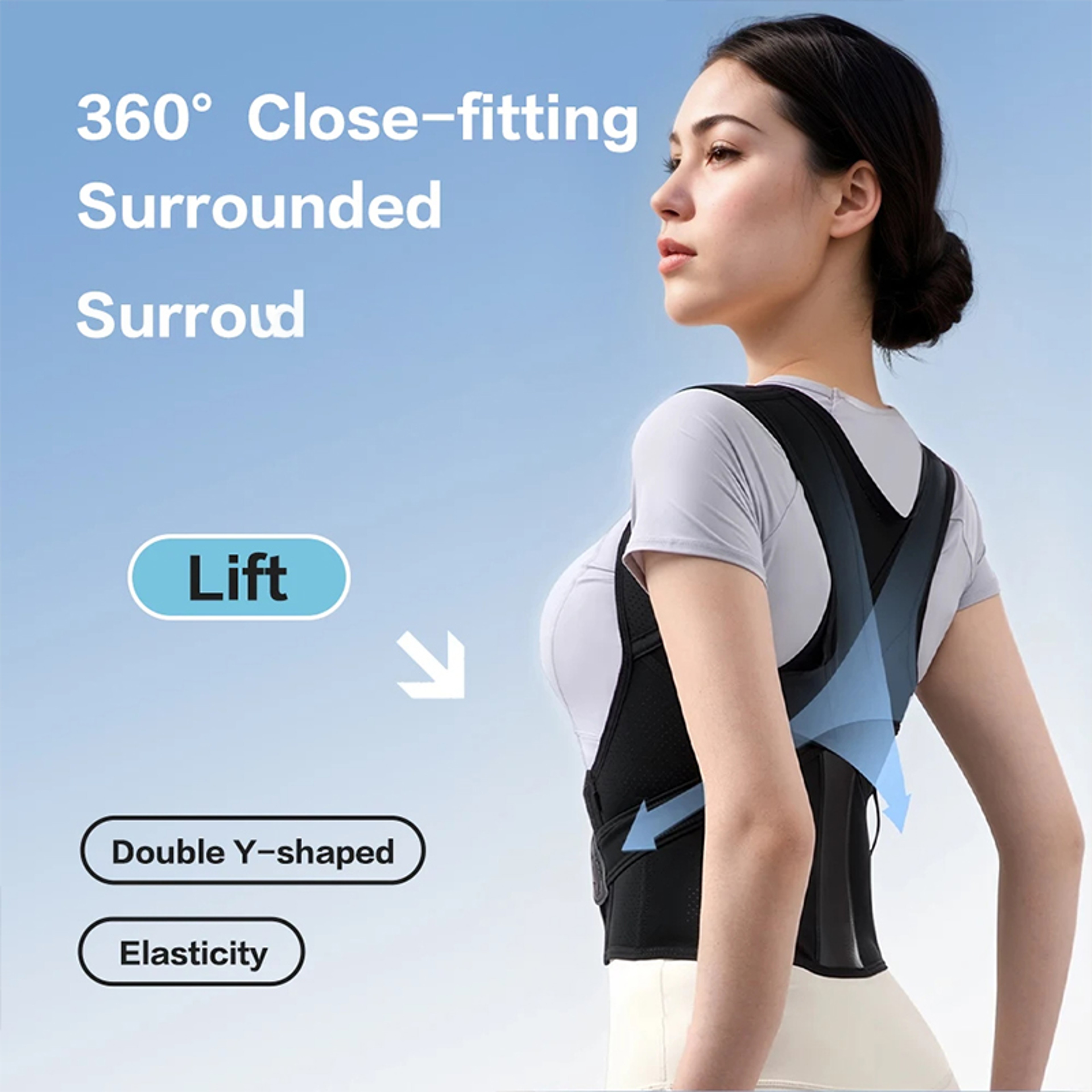 Belt Clavicle Spine Support, Adjustable Back Shoulder Posture Corrector, Upper Back Neck Brace, Reshape Your Body – view 5