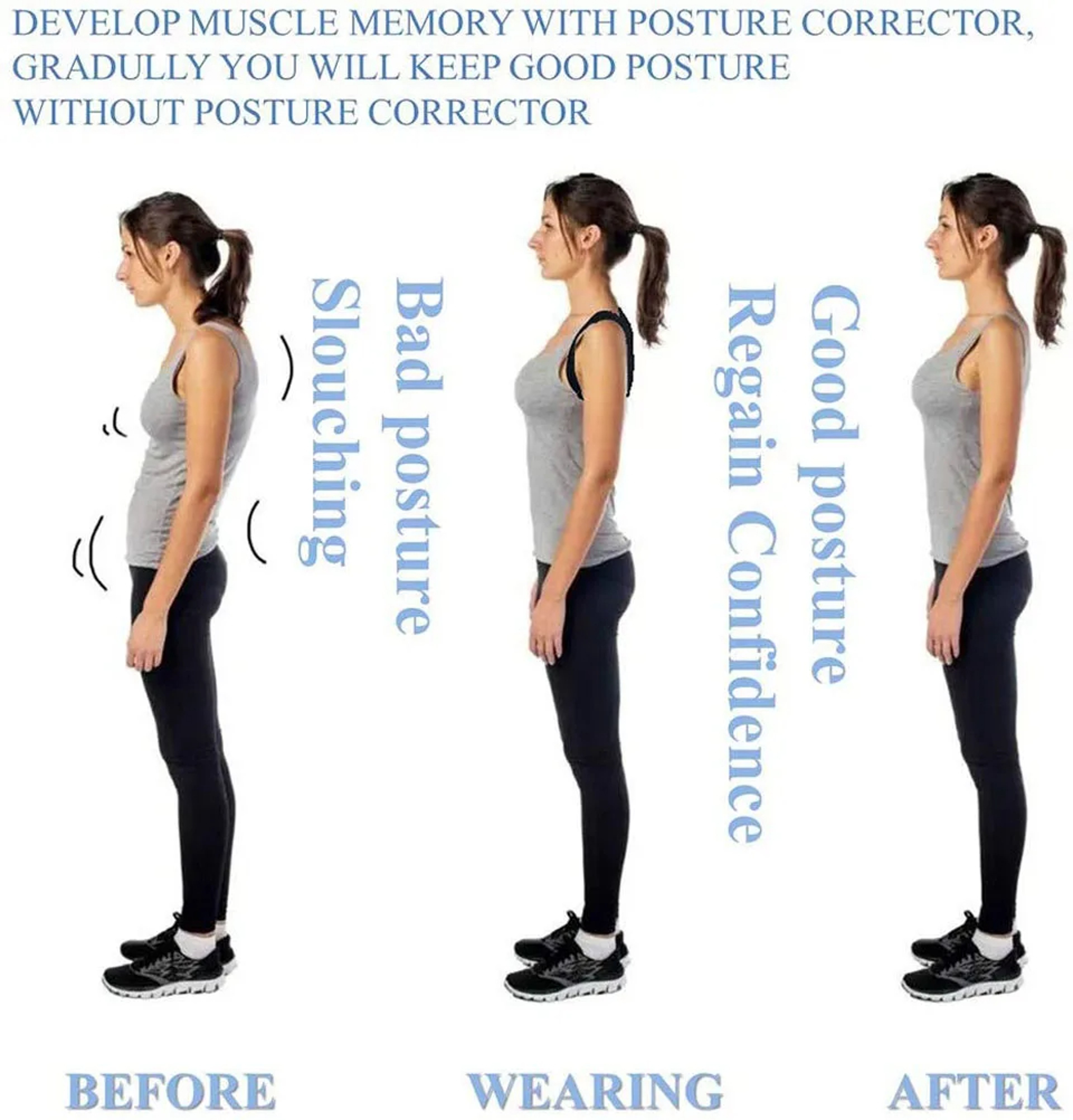 Back Pain Relief Corrector, Adjustable Spine Posture Corrector, Posture Correction Band Humpback, Shoulder Spine Support – view 2