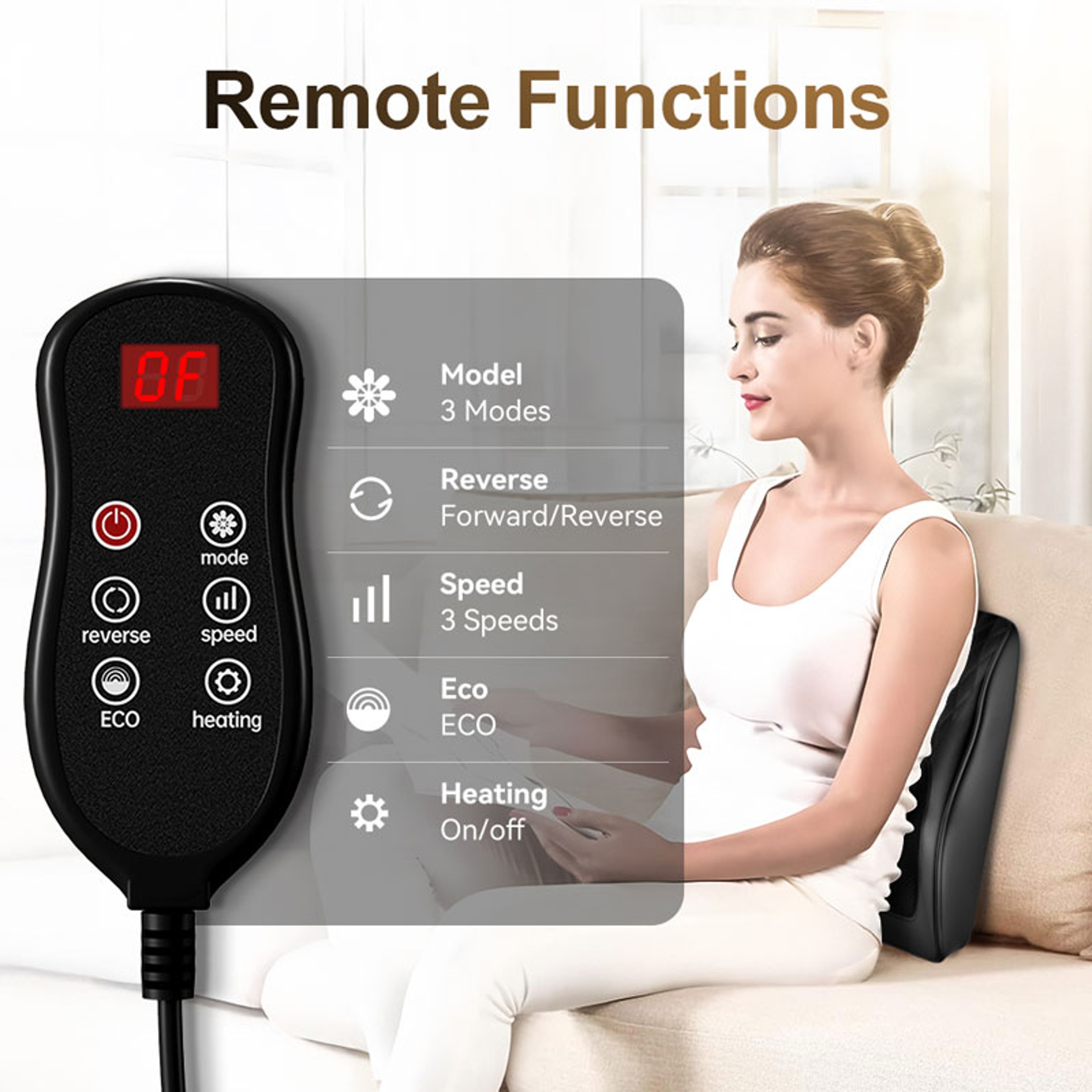 Vibration Heating Massage Machine, Neck Pillow Massager, 3 Speed Adjustment, Relax Shoulder Neck Back Muscle – view 2