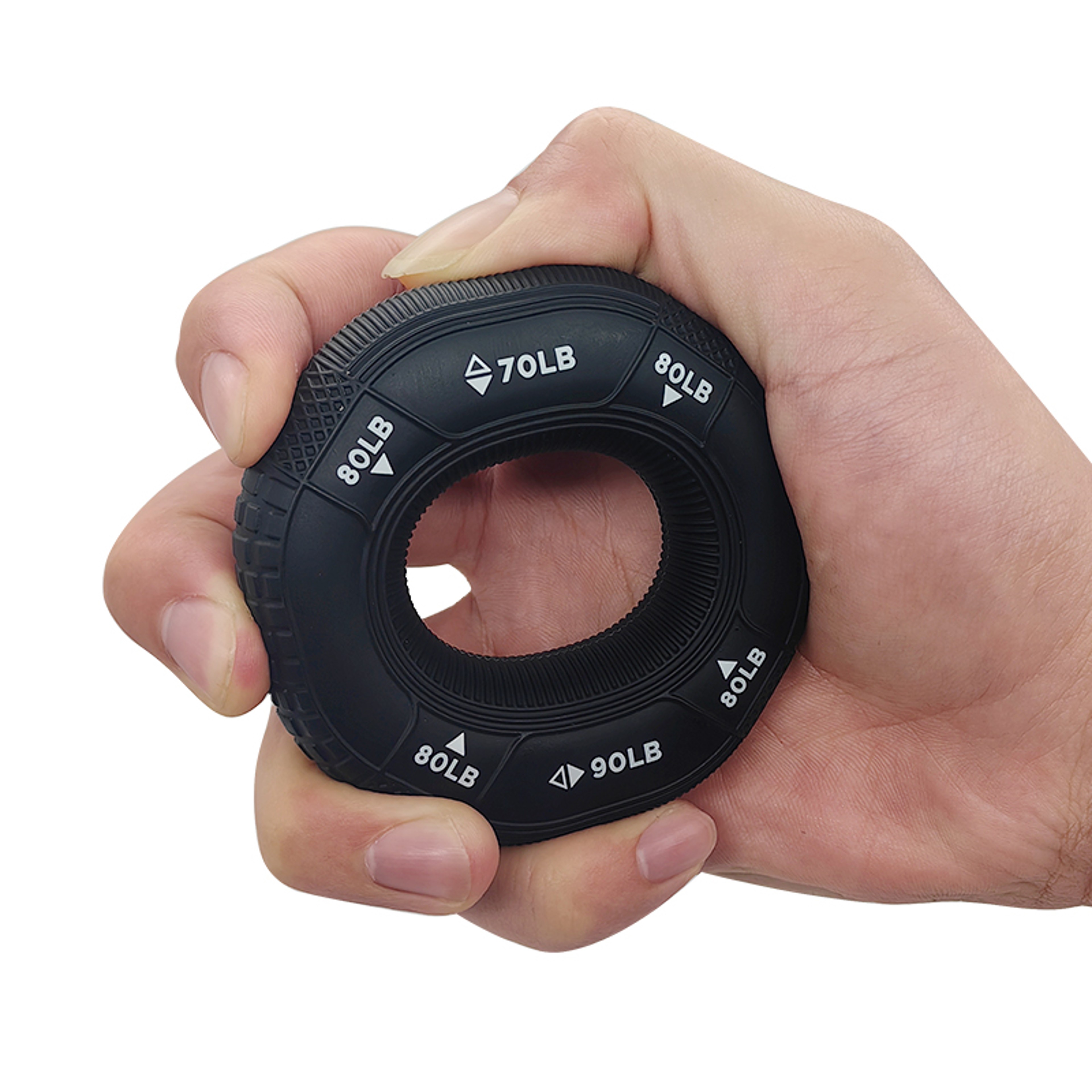 Finger Forearm Trainer, Silicone Hand Grip, Adjustable Arm Strength Exerciser, Fitness Gym Carpal Expander Ring – view 1