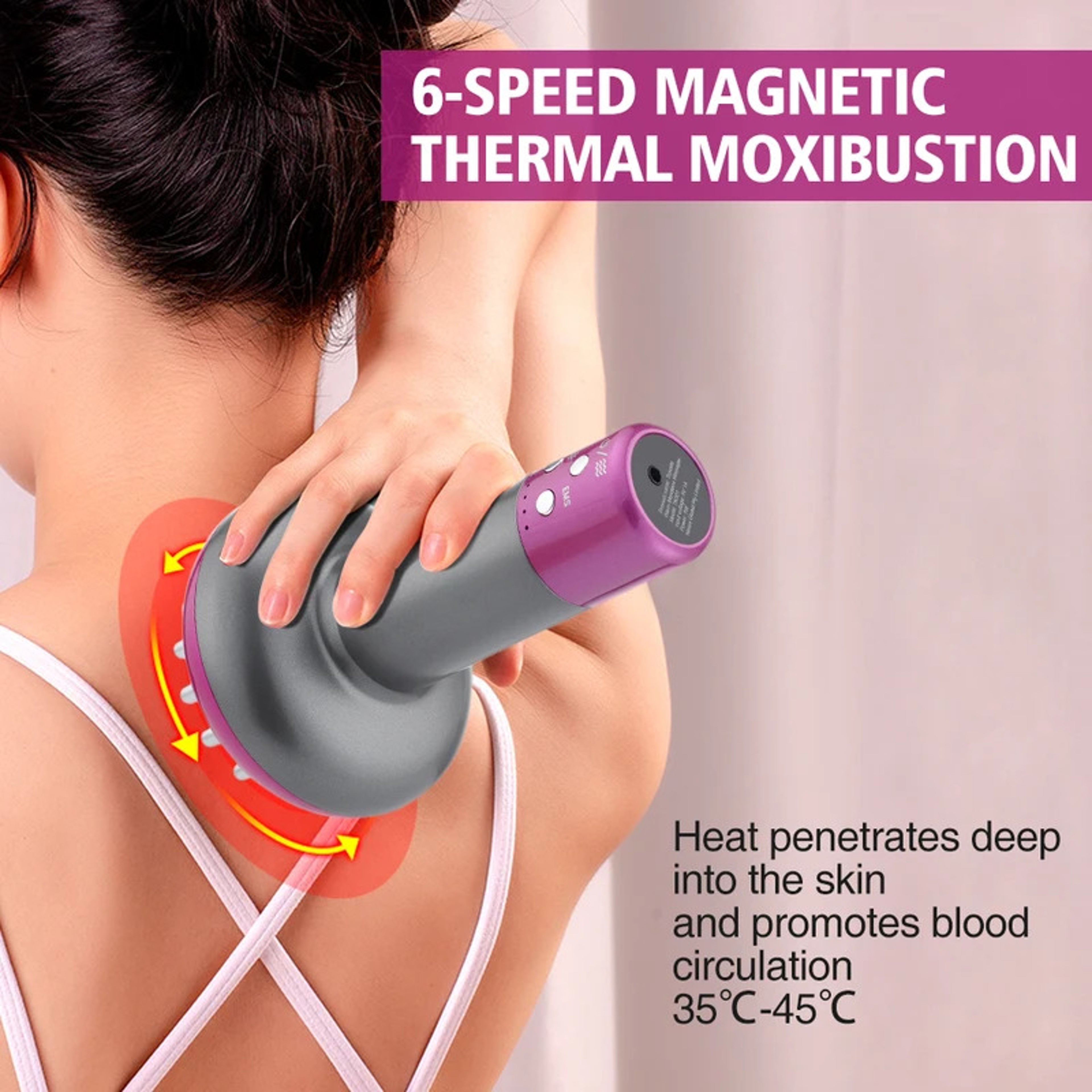 Heating Meridian Scraping Brush Rechargeable Guasha Body Shaping Massager Lymphatic Detox Fat Burne 2