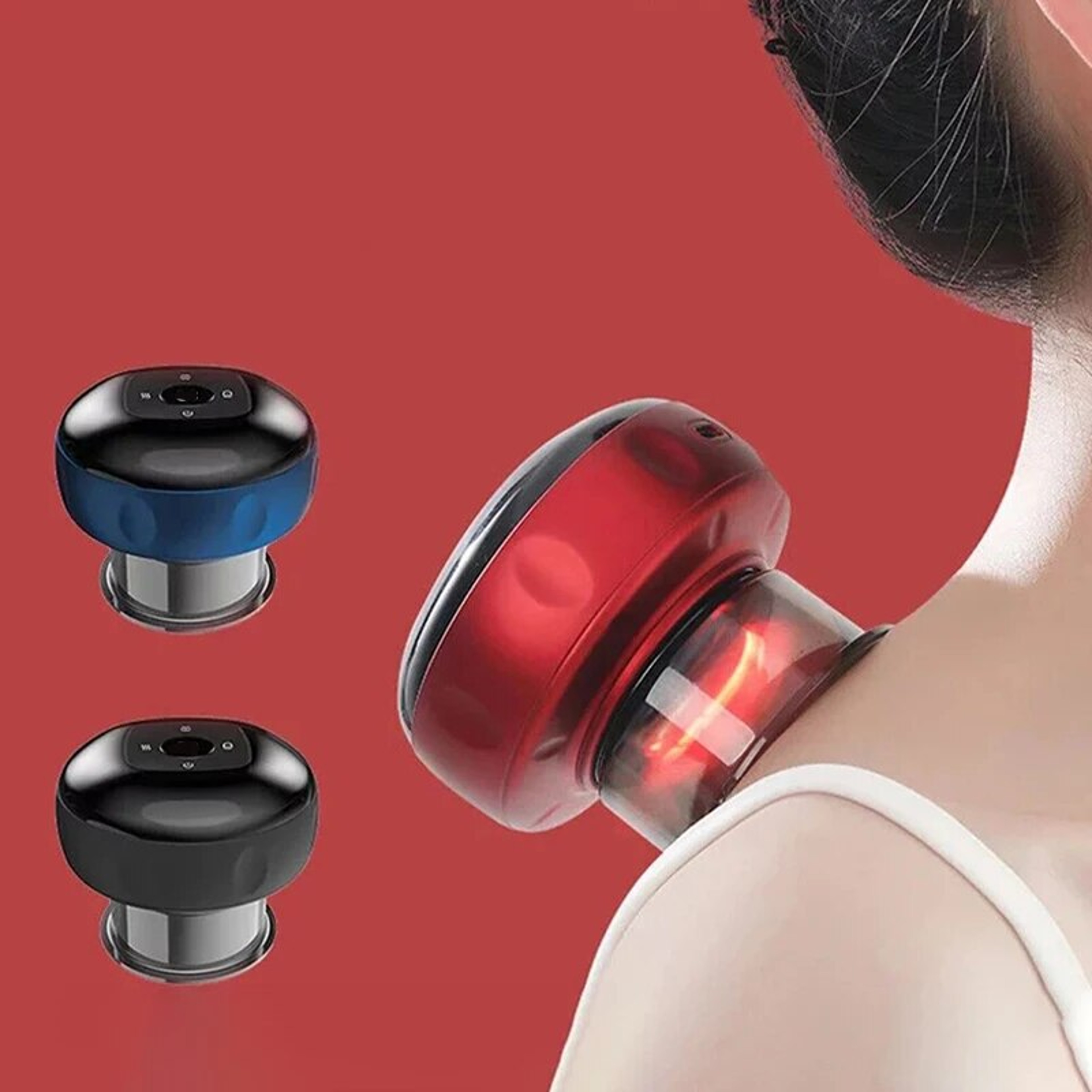 Smart Electric Vacuum Body Scraping Massage, Cupping Heating Suction Cup, Back Neck Arm Massager Device – view 2