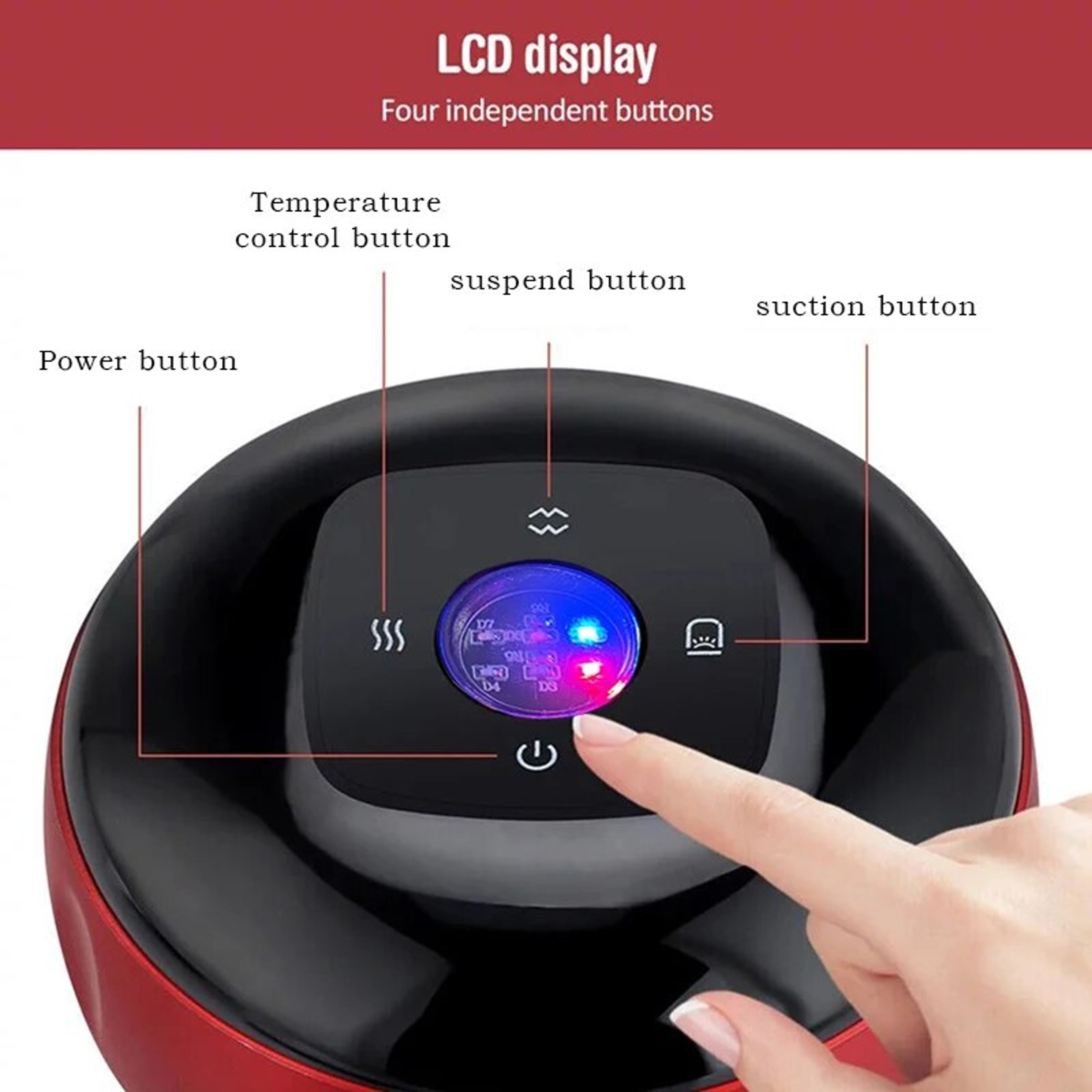 Smart Electric Vacuum Body Scraping Massage, Cupping Heating Suction Cup, Back Neck Arm Massager Device – view 3