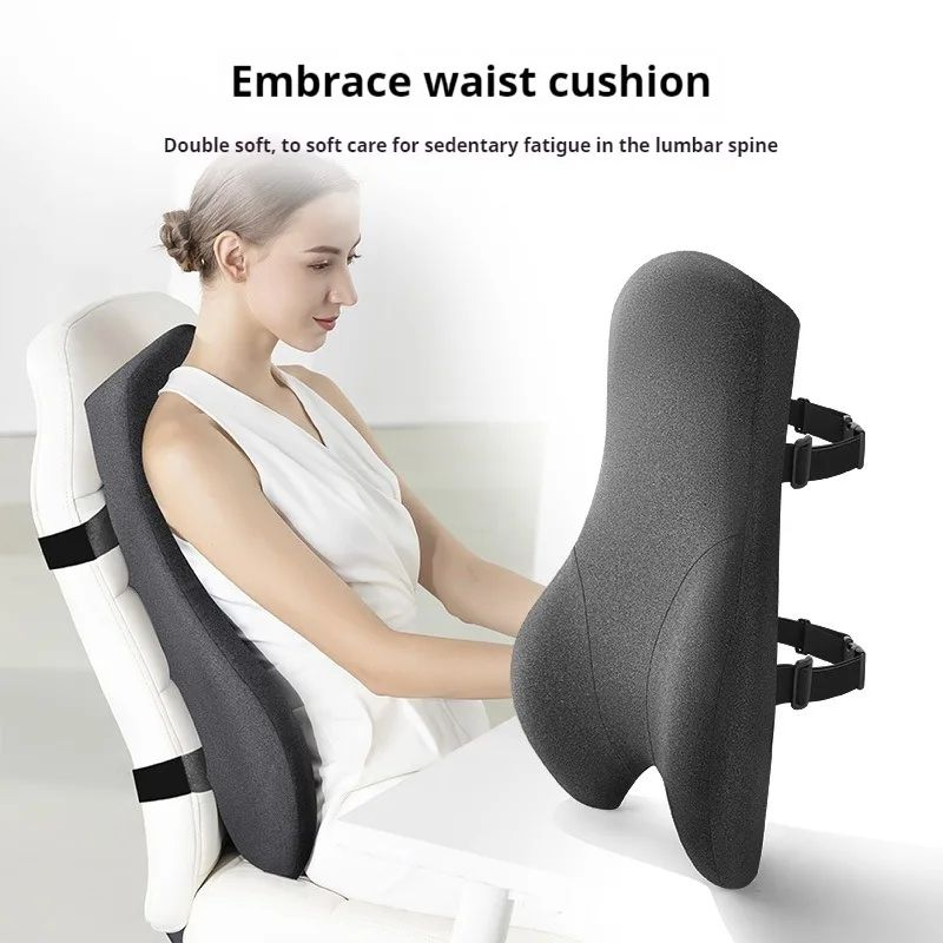 Ergonomic Lumbar Support Pillow, Elevated Office Waist Pillow, 4D Curved Waist Pad, Memory Cotton Back Cushion, Office – view 1