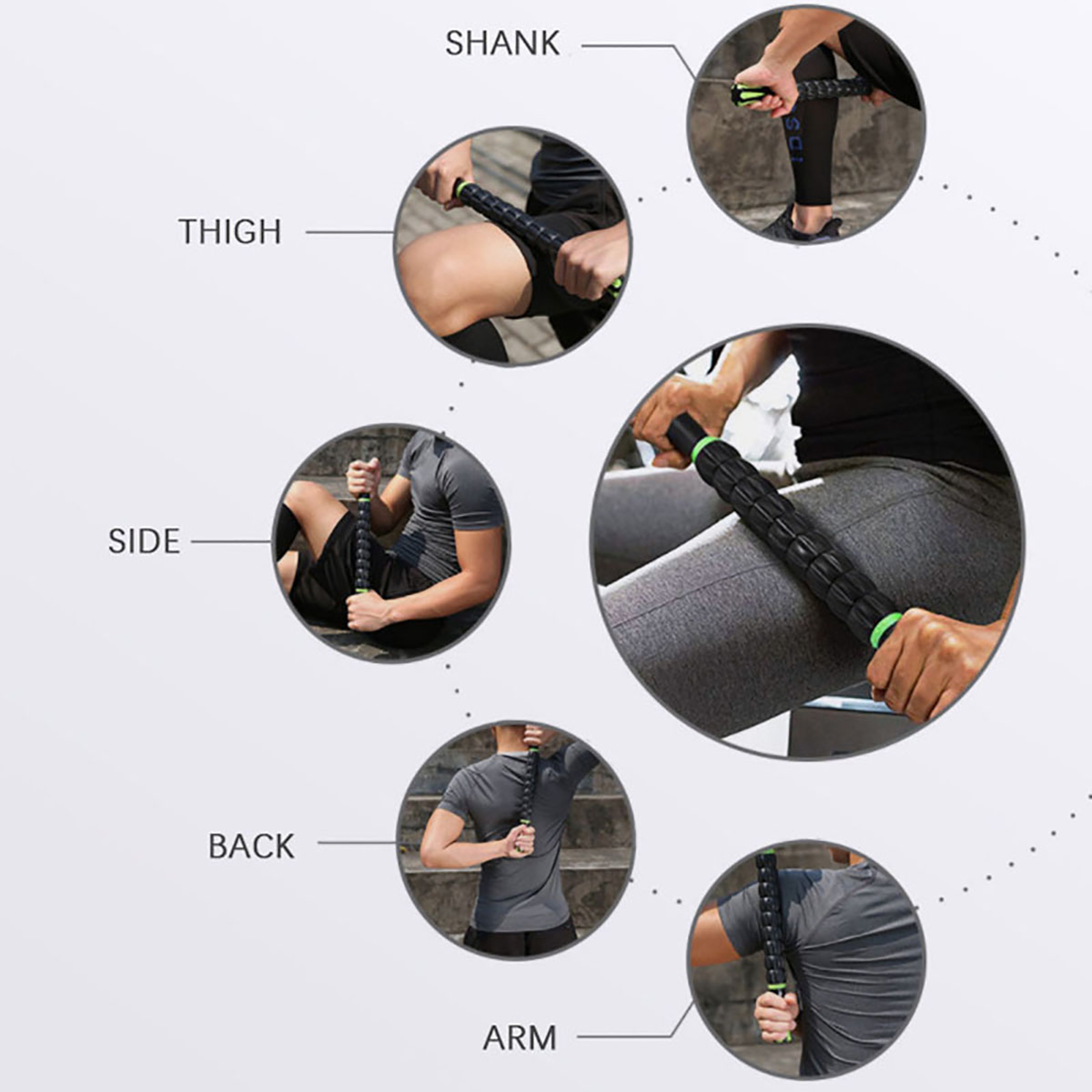 Yoga Deep Muscle Massage Stick Gear Roller Shaft Personal Training Fascia Relaxation Roller For Fit 1