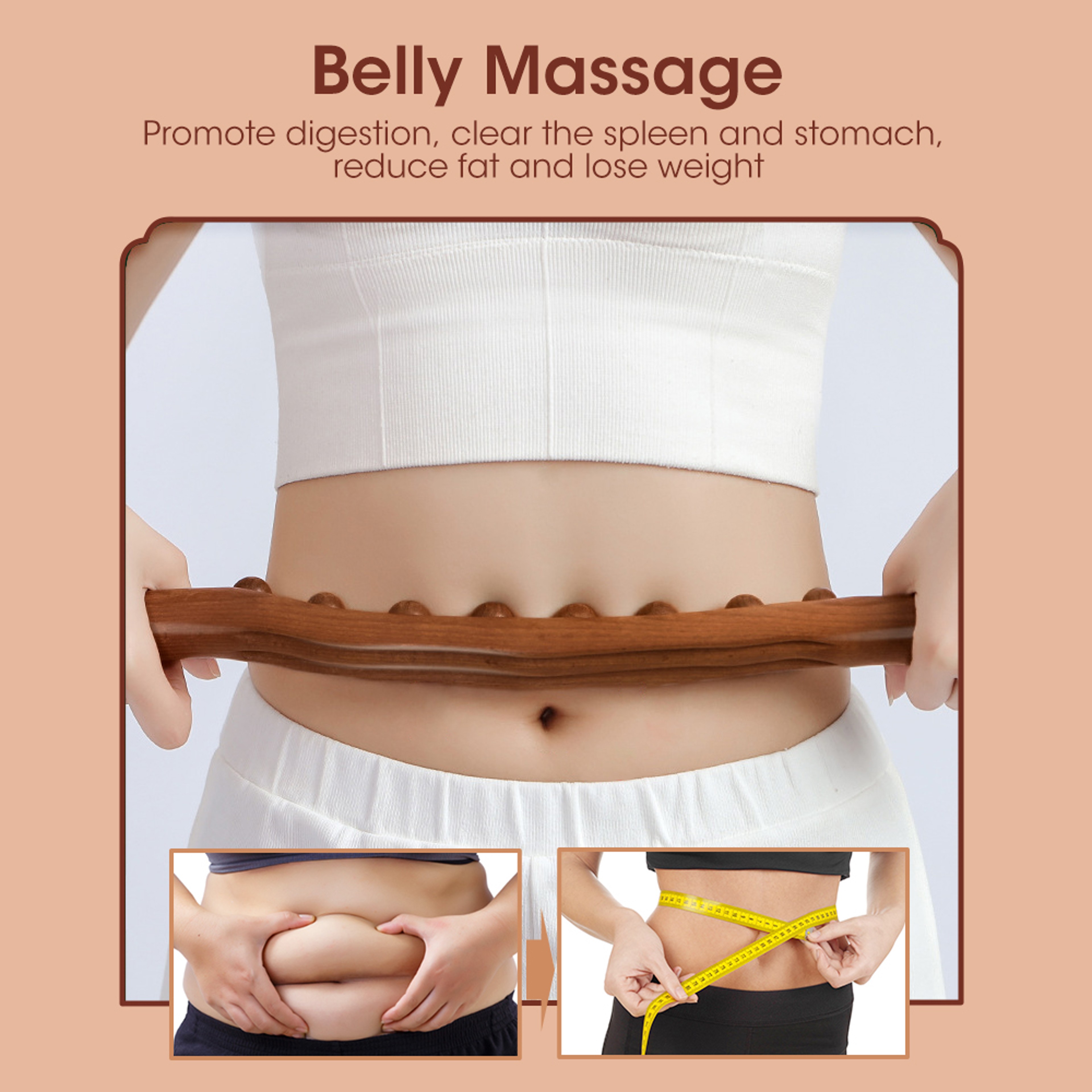 Lymphatic Drainage Tools, Handheld Wood Massage Roller Stick, Cellulite Massager, Fascia Blaster for Neck Back Waist Leg – view 6