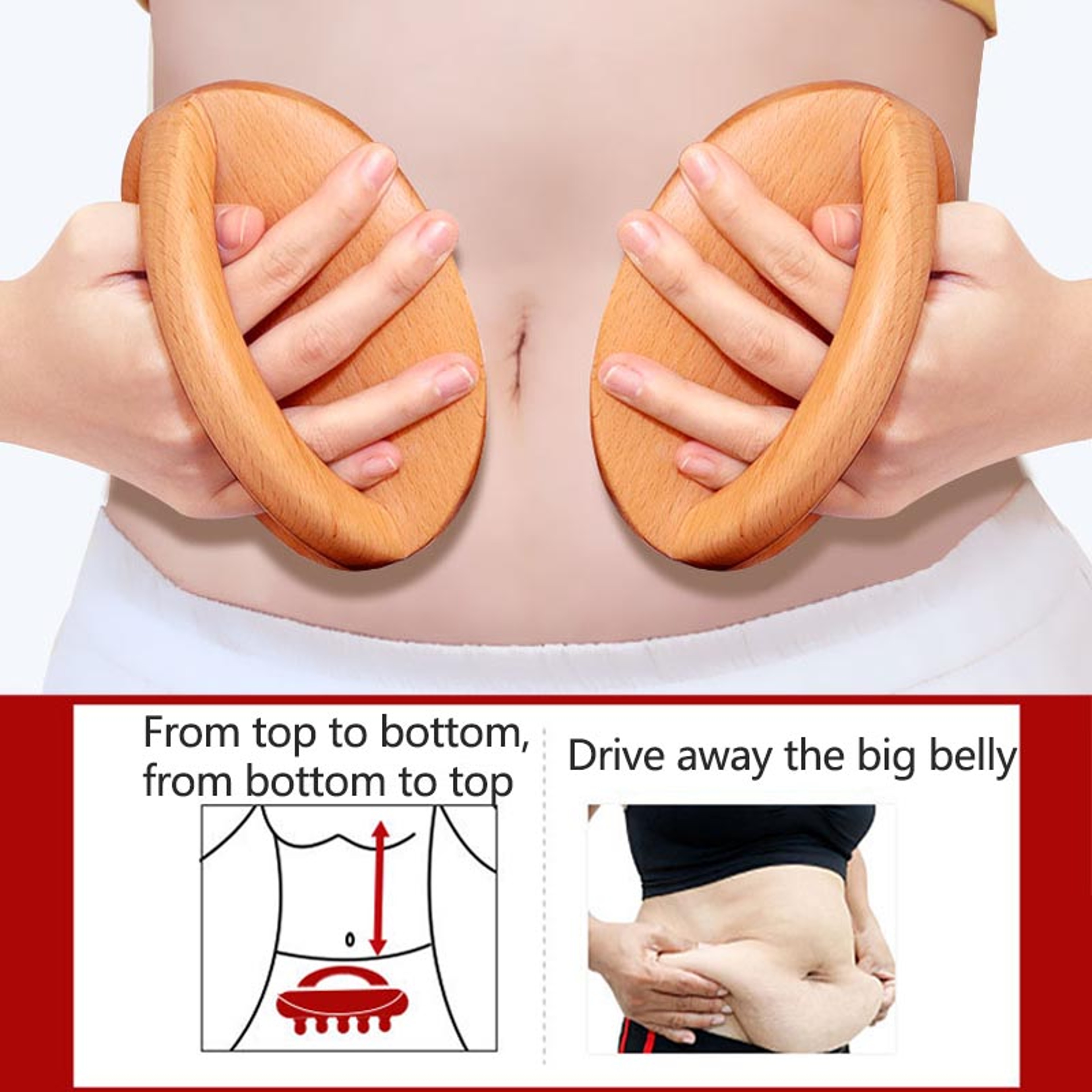 Wooden Massage Tool, Gua Sha Body Massager for Waist Leg Meridian Scraping, Anti Cellulite SPA Therapy Relaxation Tool – view 4