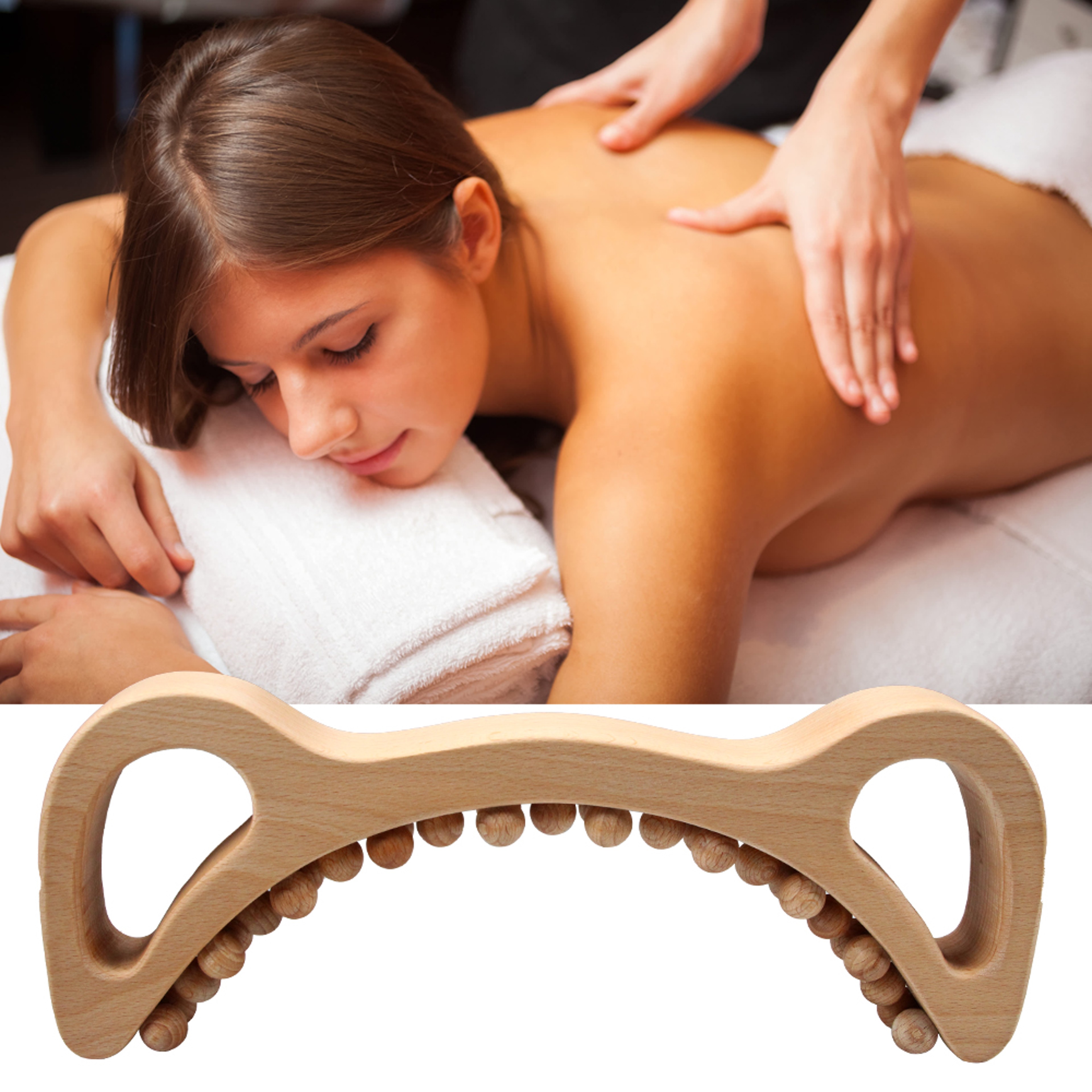 Lymphatic Drainage Massager Double Row Gua Sha Tools Wooden Guasha Stick For Back And Leg Therapy 3