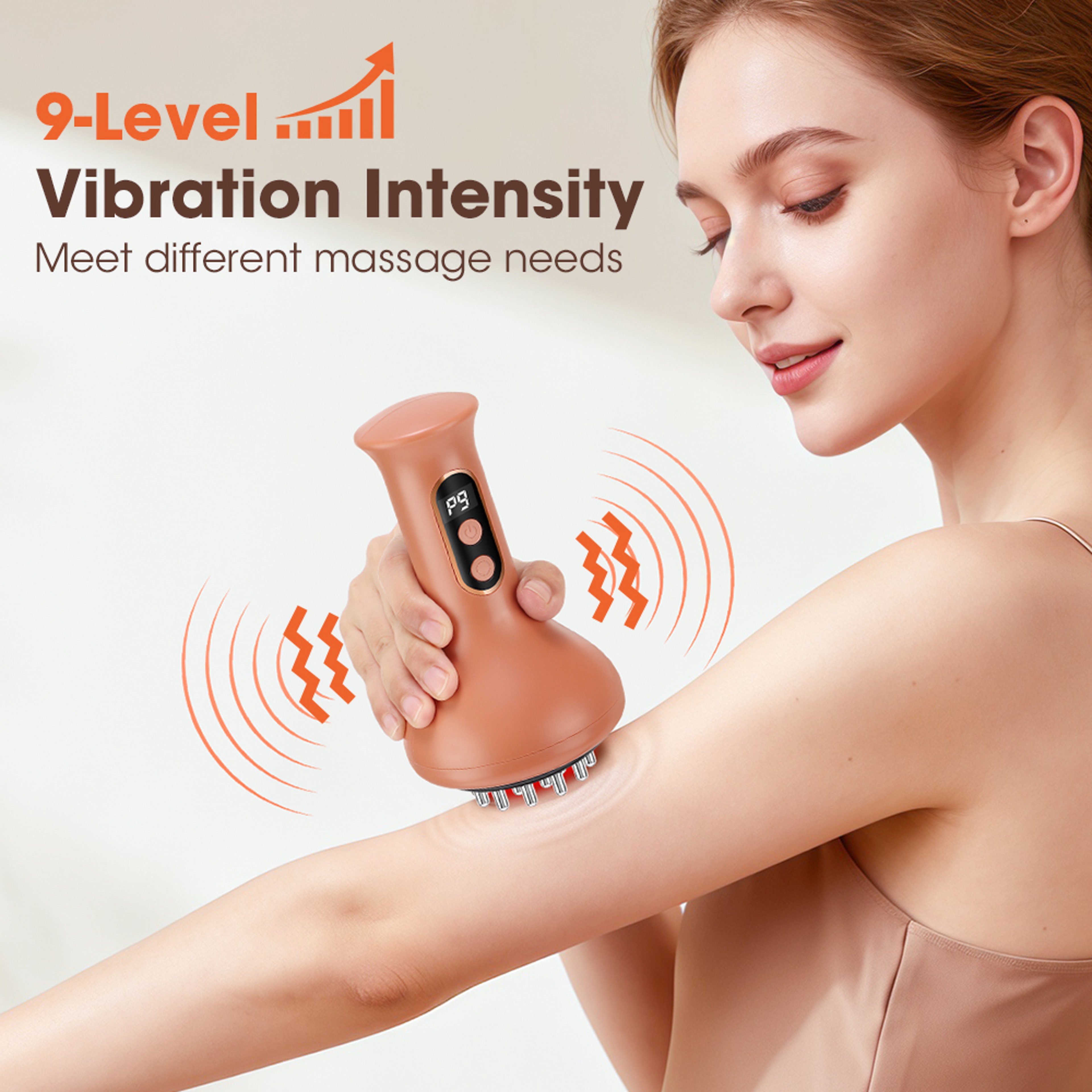 Microcurrent Vibration Hot Compress, Electric Meridian Brush, Cupping Massager, Scraping Lymphatic Drainage Fat Burner – view 2