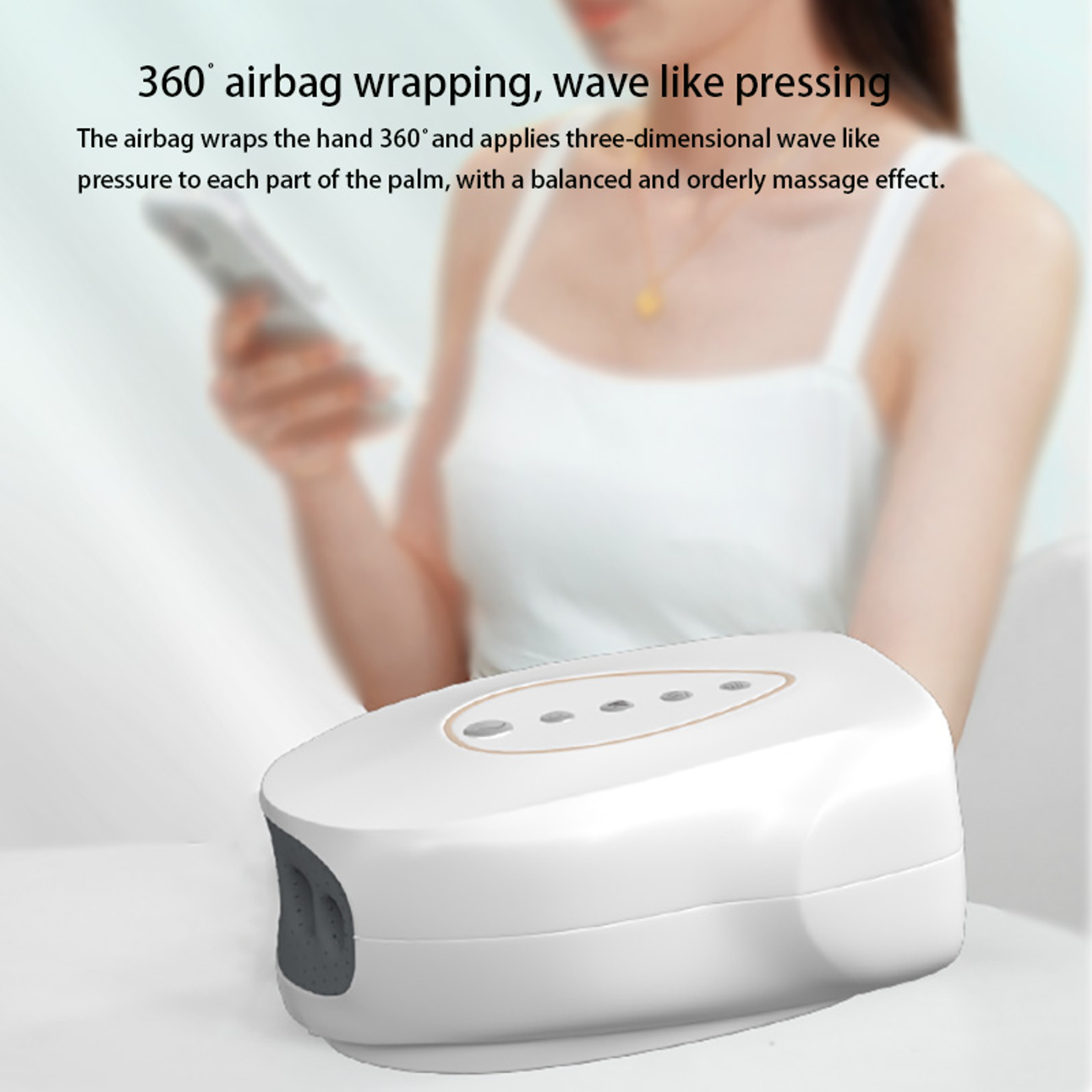 Hot Compress Kneading Hand Massage Machine, Electric Hand Massager Air Bag, 3 Modes for Relax Hands – view 5