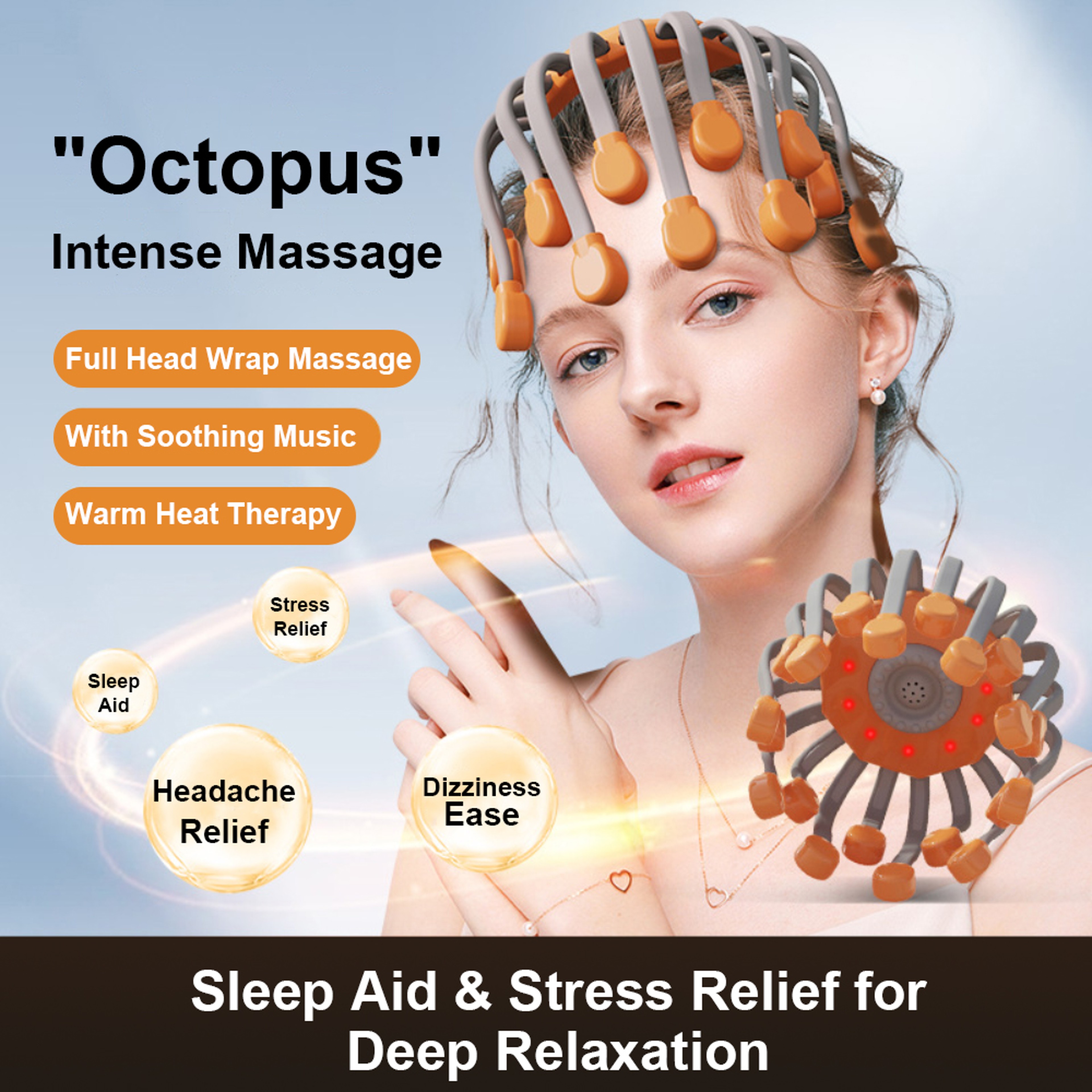 Deep Scalp Electric Head Massager 20 Touch Massage Points Relieves Head Tension Scratching Octopus  1