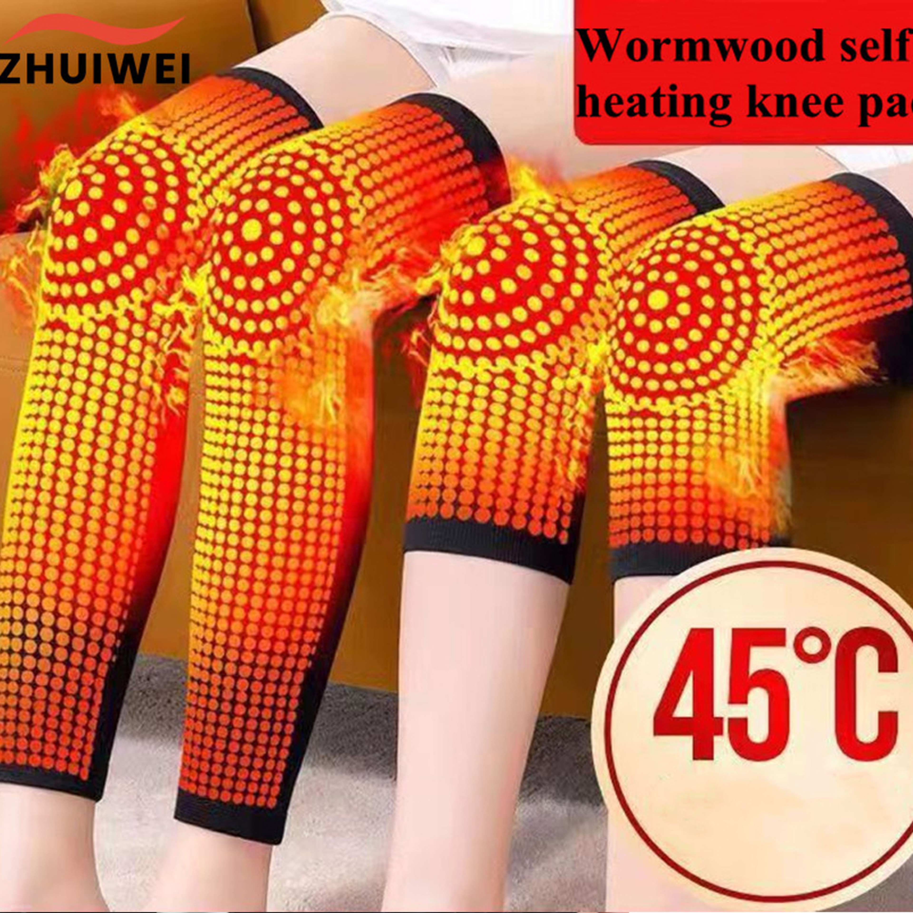 Warmer Knee Pad, Wormwood Self Heating Knee Sleeve, Joint Pain Relief, Arthritis Support, Tendonitis Recovery – view 1