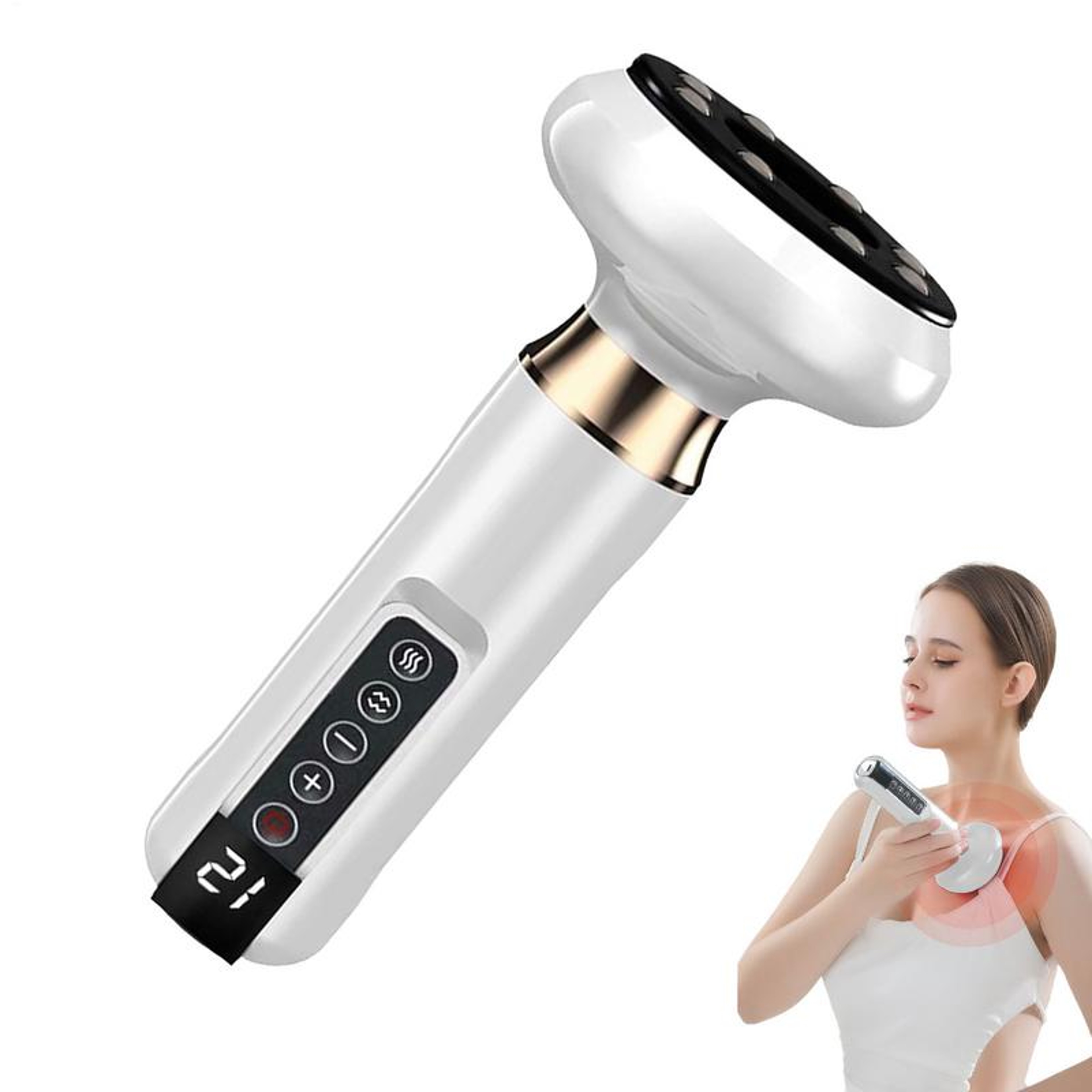 Handheld Anti Cellulite Massager with Hot Compress Electric Suction Cup Body Slimming Device – view 3