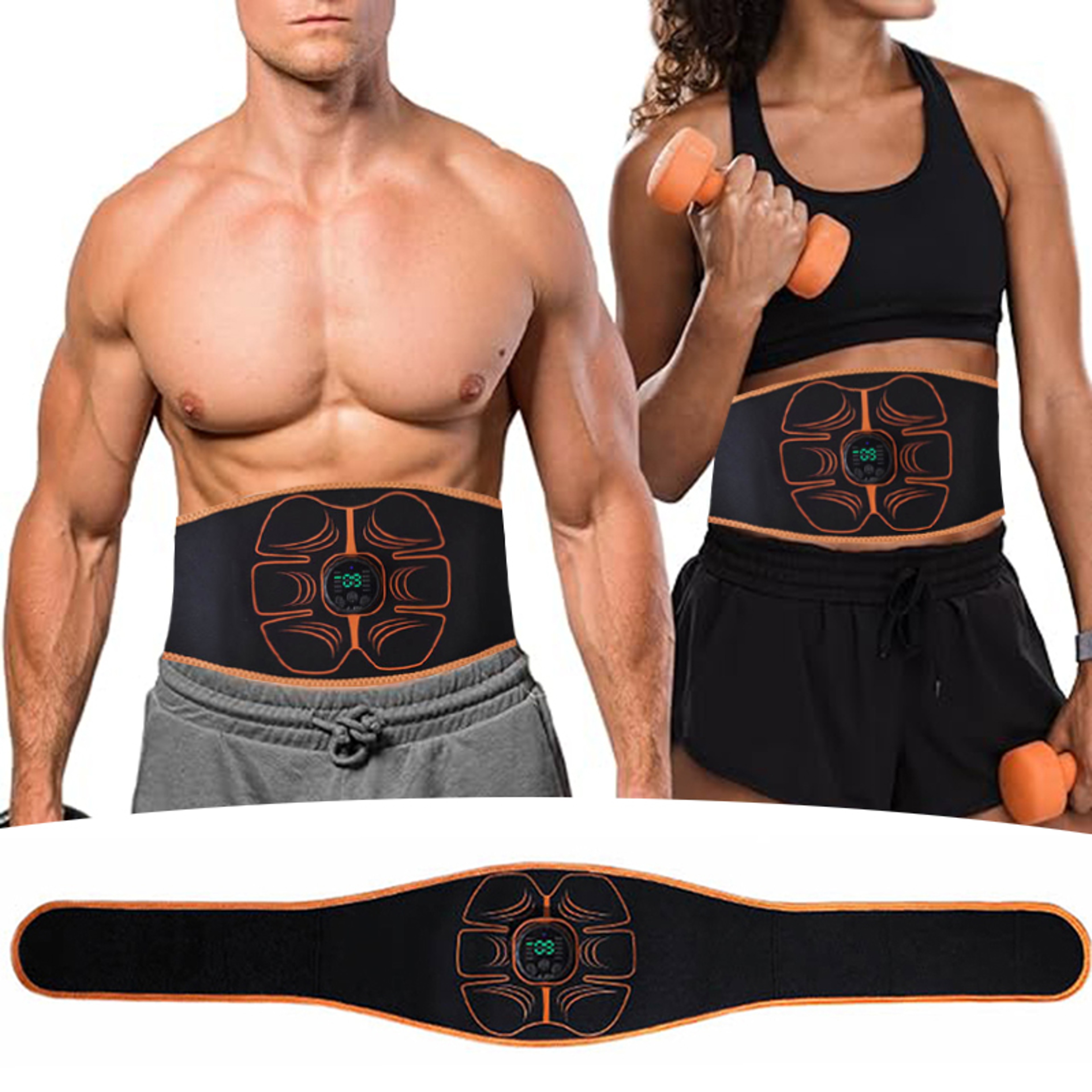 Smart Abdominal Training Belts Electric Body Weight Loss, EMS Muscle Stimulator Belt Trainer, Slimming Massage Device – view 1