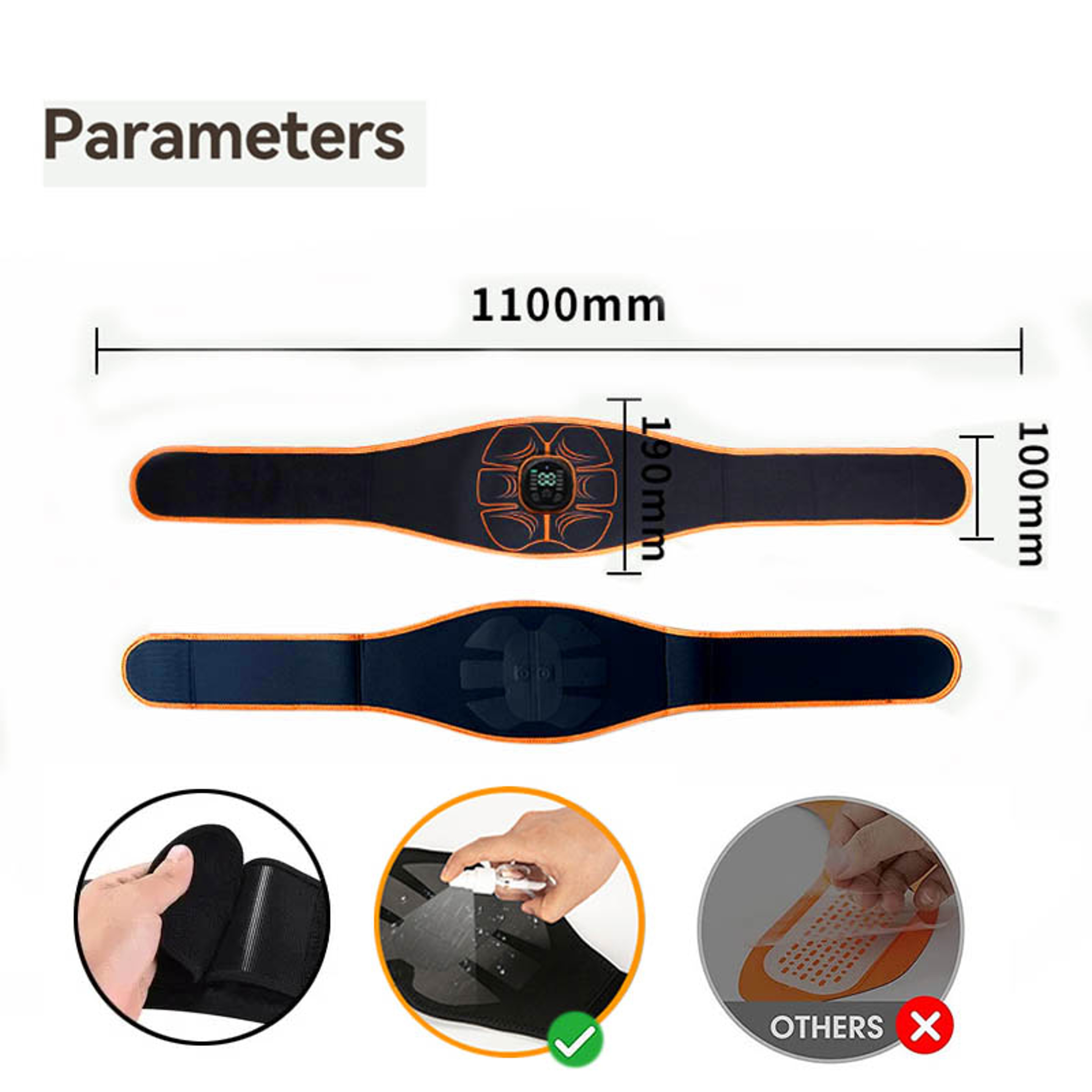 Smart Abdominal Training Belts Electric Body Weight Loss, EMS Muscle Stimulator Belt Trainer, Slimming Massage Device – view 3