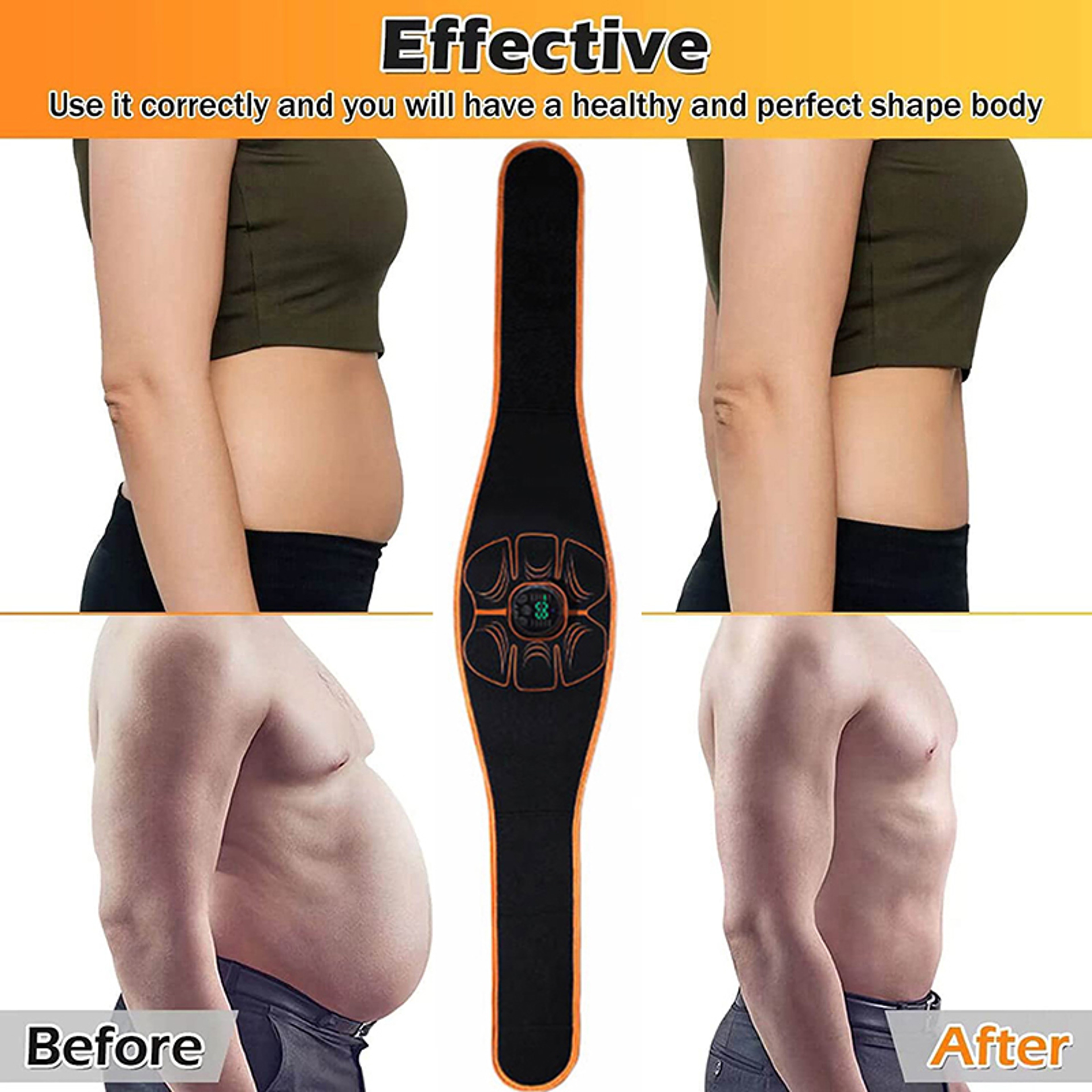 Smart Abdominal Training Belts Electric Body Weight Loss, EMS Muscle Stimulator Belt Trainer, Slimming Massage Device – view 6