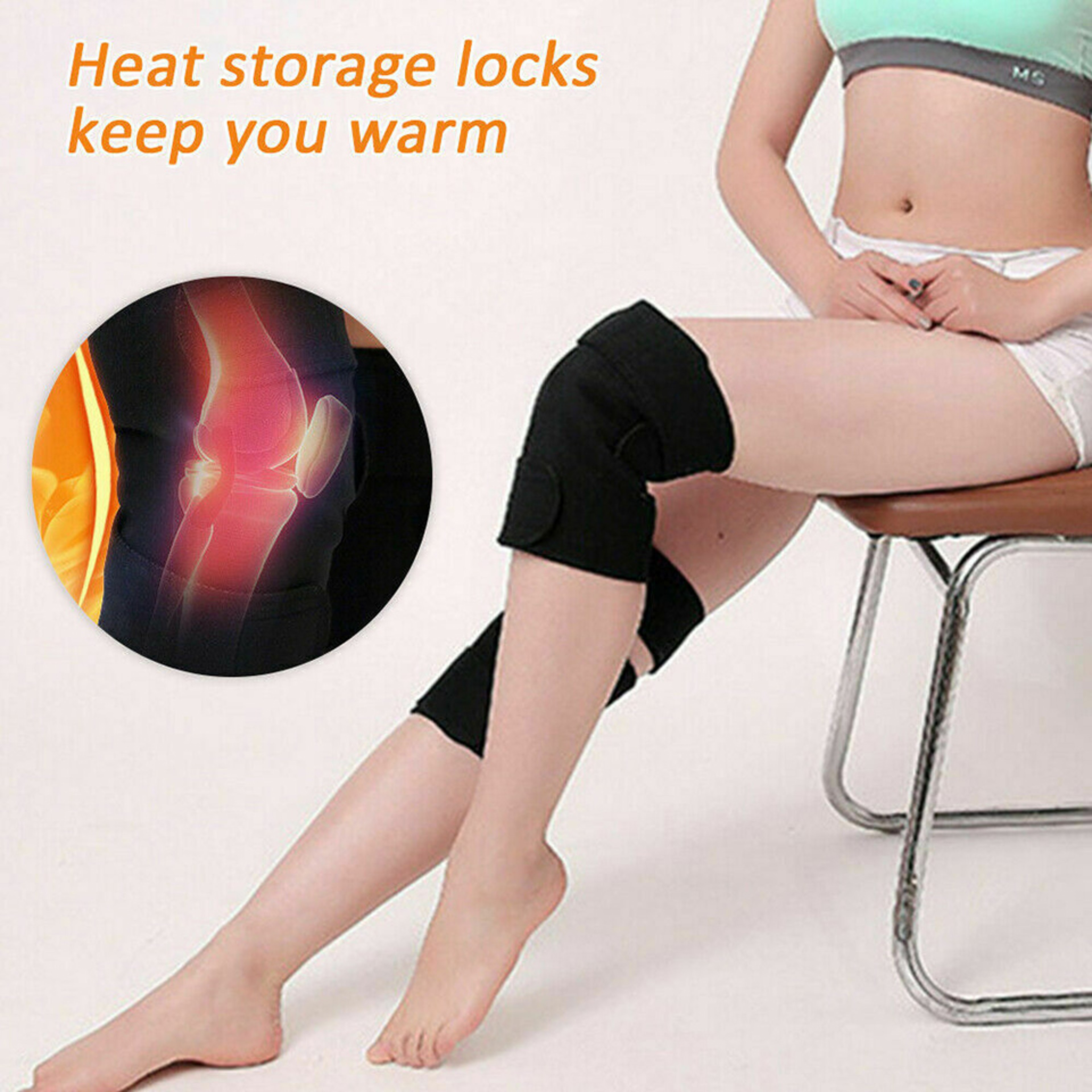 Magnetic Therapy Kneepad Tourmaline Self Heating Knee Pads Arthritis Knee Patella Support Pain Reli 4