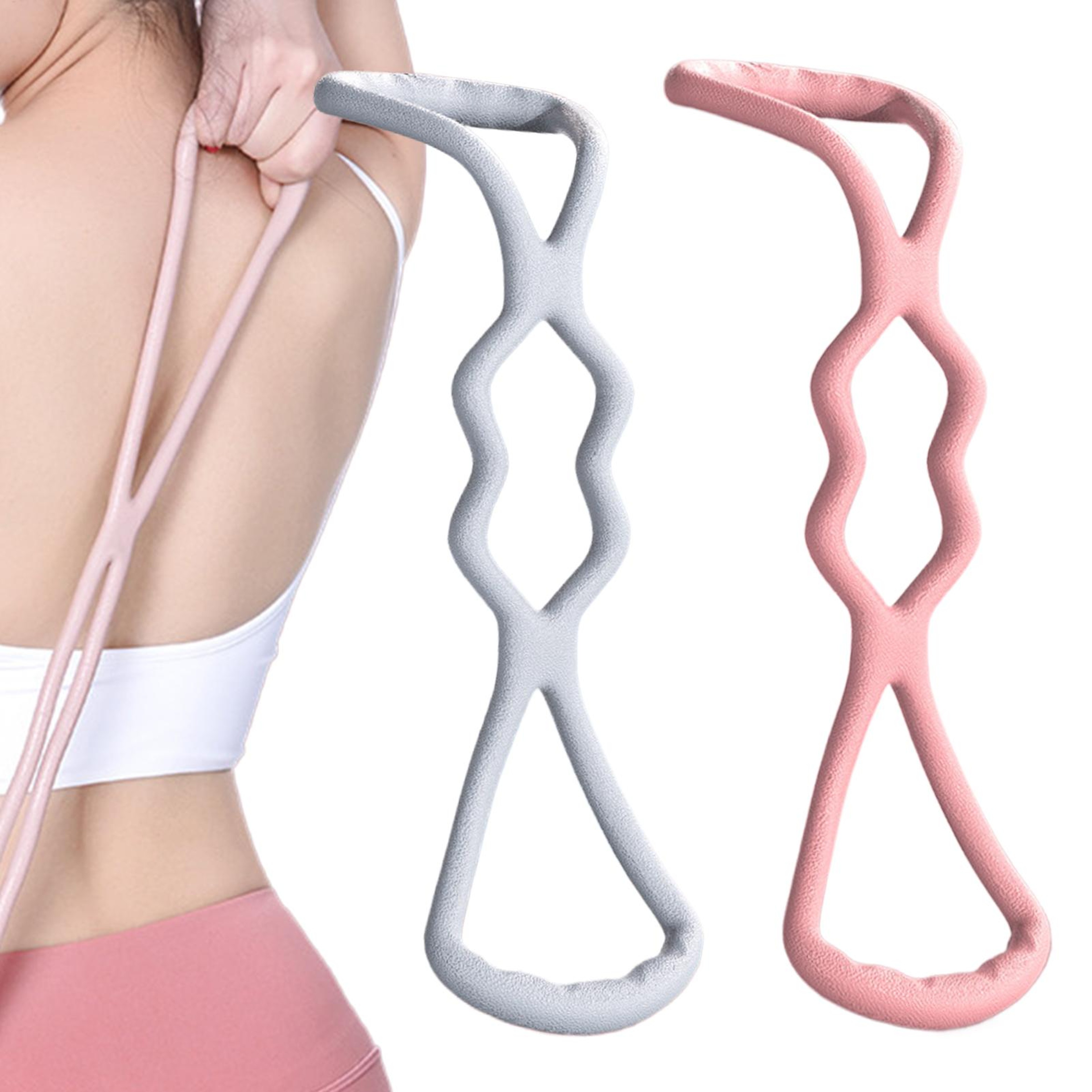 Back Shaping Elastic Band Resistance Bands 8Shaped Stretcher Open Shoulder Stretching Band For Fitn 0