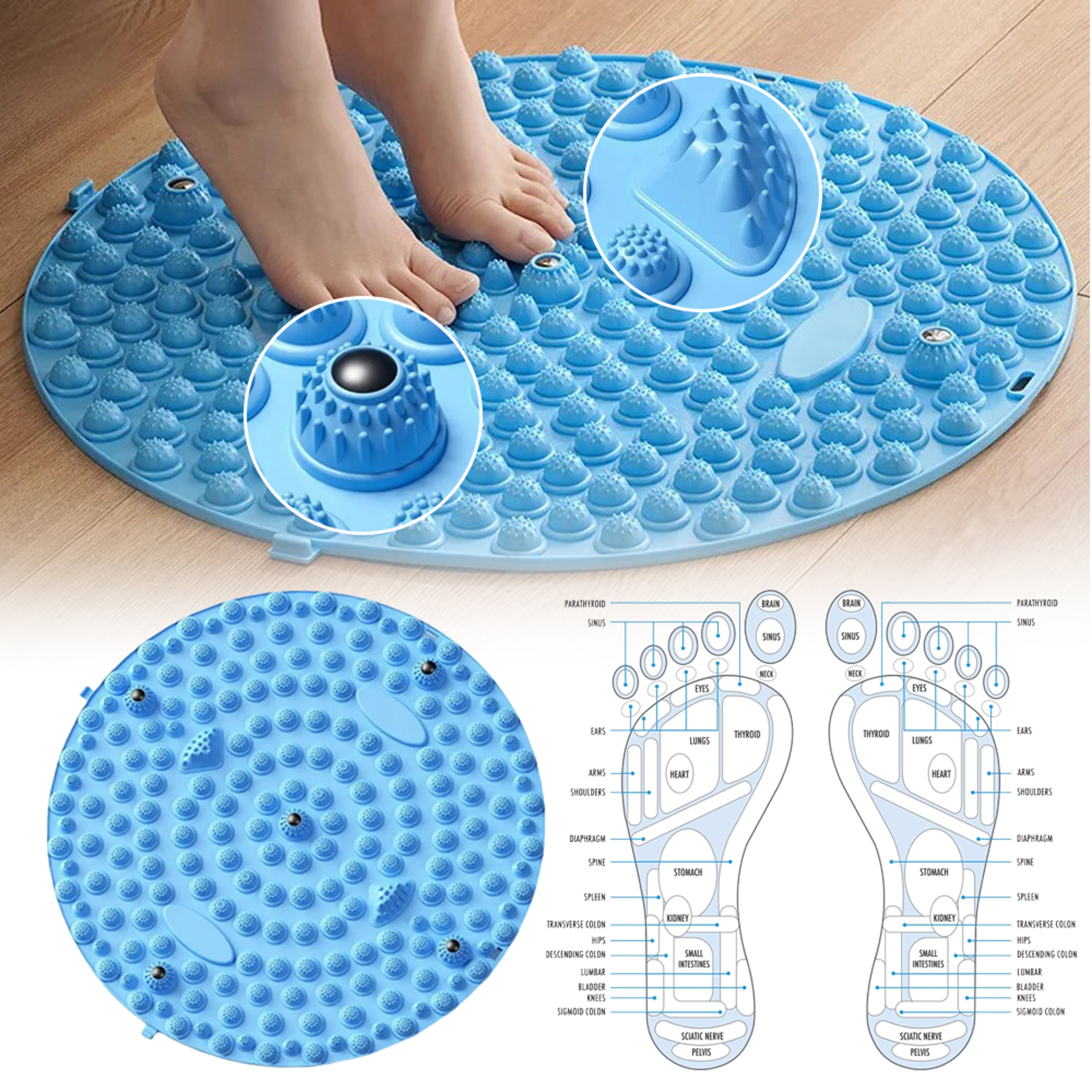 Finger Pressure Plates, Slow Running Foot Mat, Foot Massage Pad for Relaxation, Silicone Toe Cushion – view 1