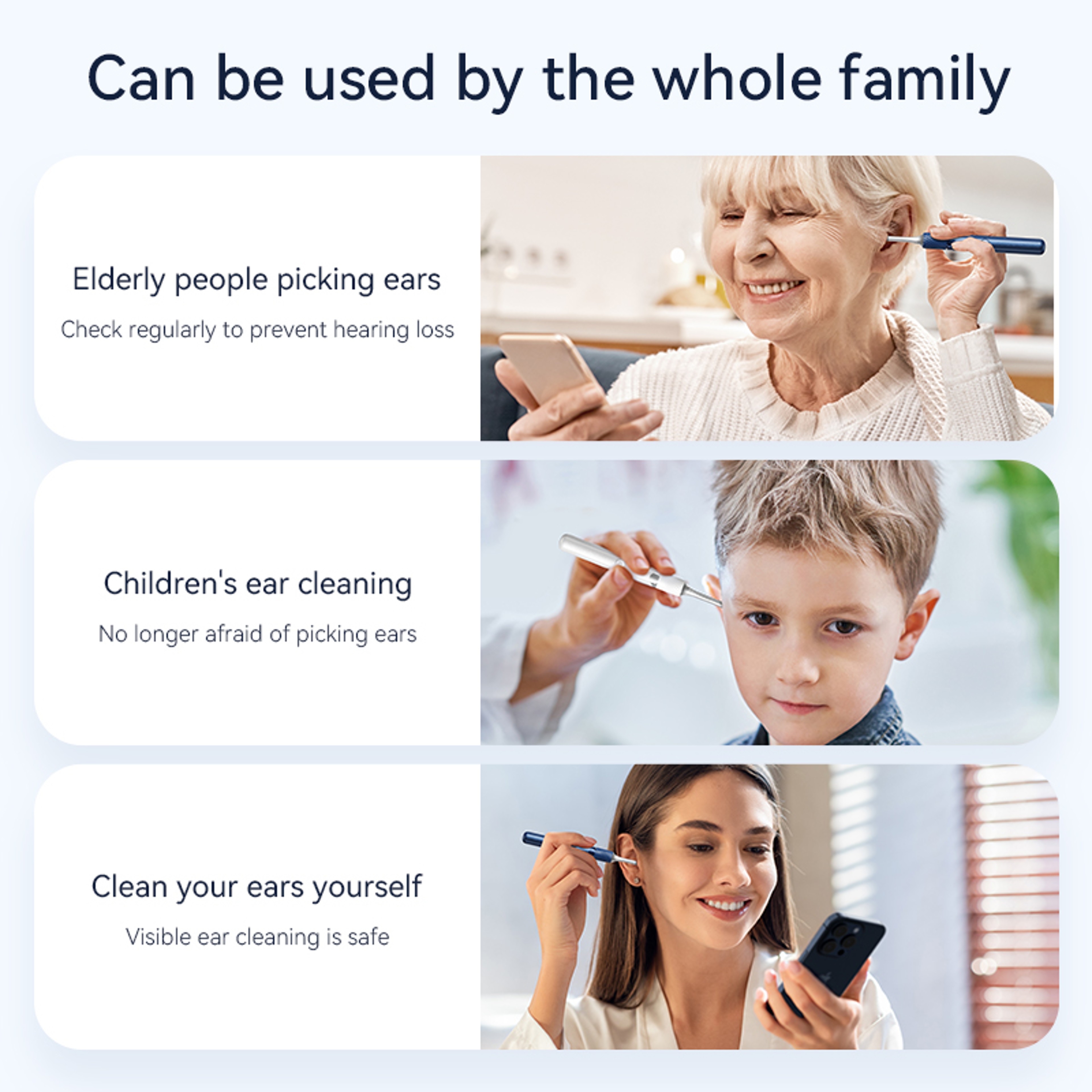 Premium Visual Ear Cleaner with Camera, Safe Ear Wax Removal Tool with Ear Pick & Tweezers – view 6