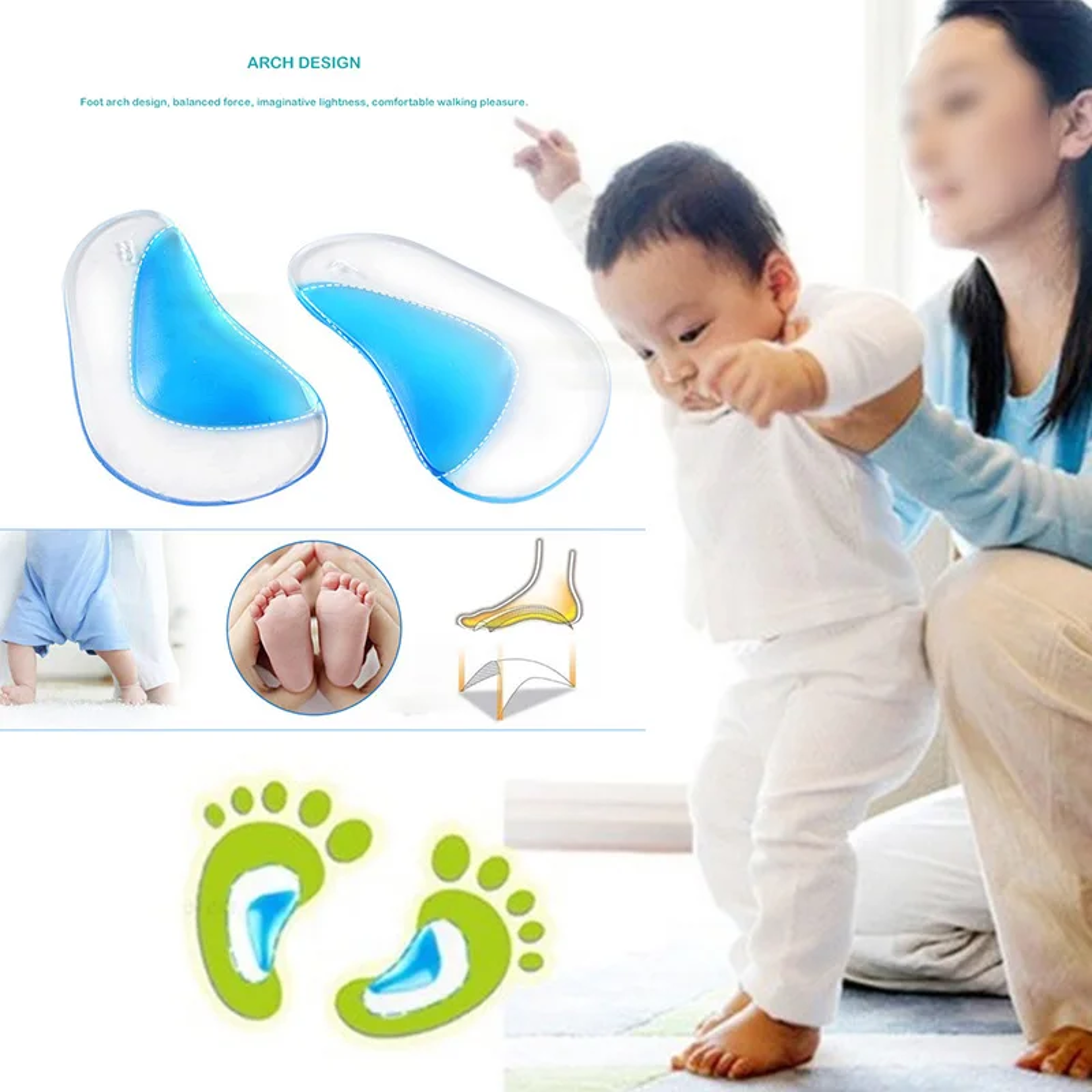 Flat Foot Corrector Insole, Silicone Gel Arch Support, Professional Orthotic Shoe Cushion for Foot Alignment – view 5