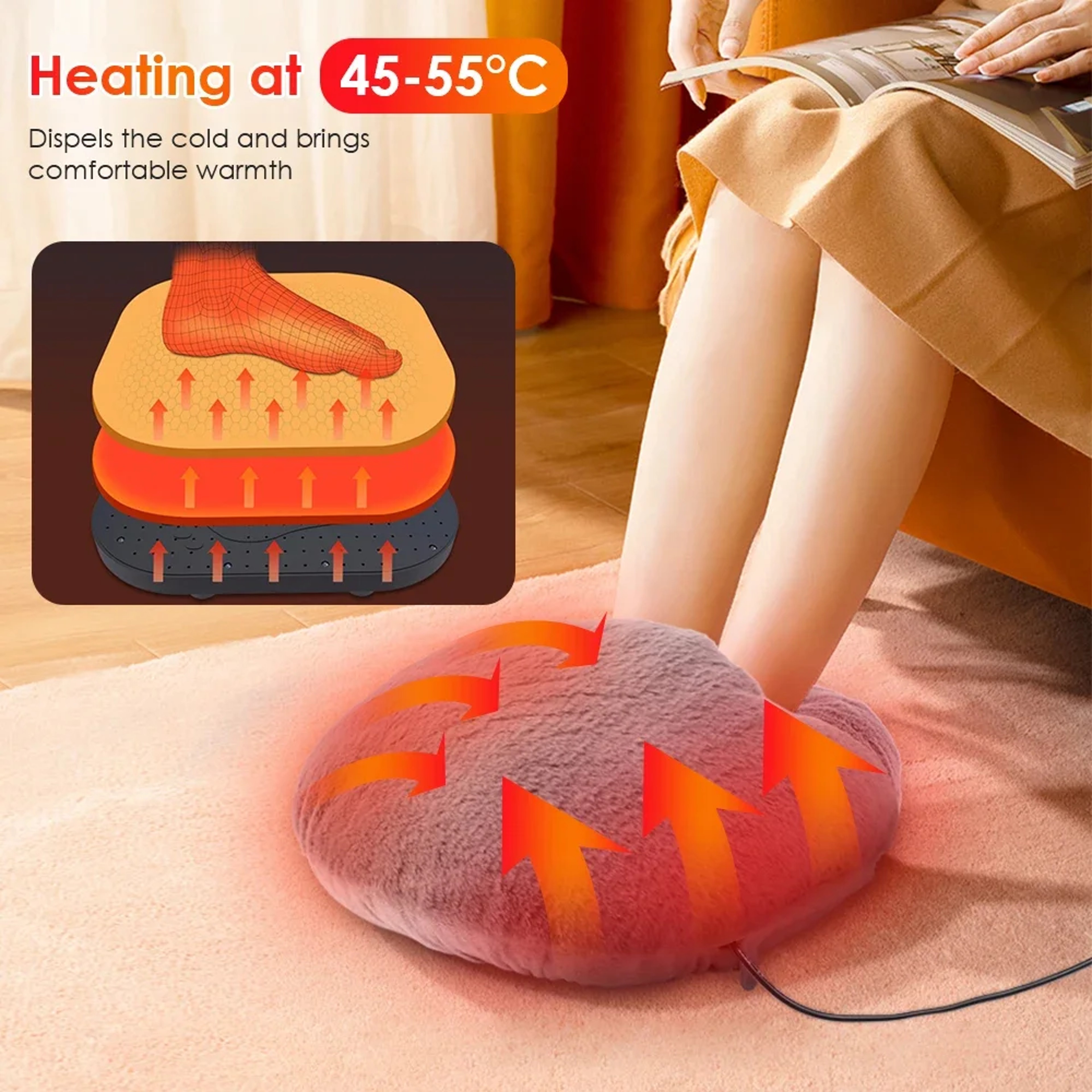 Constant Temperature Electric Foot Warmer Washable Soft Velvet Heater For Feet Winter Foot Warmer 1