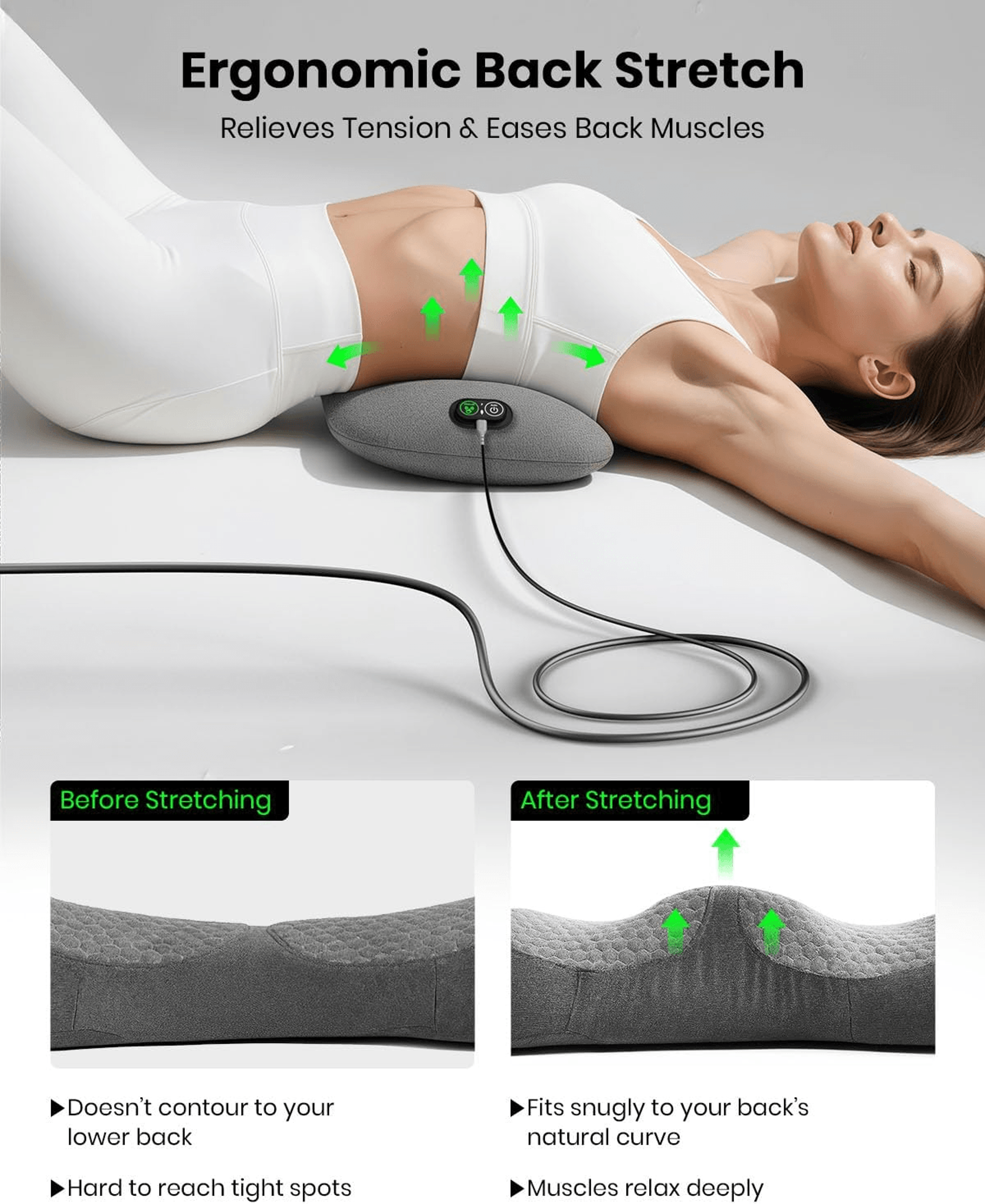 vibration and heat lumbar support massager