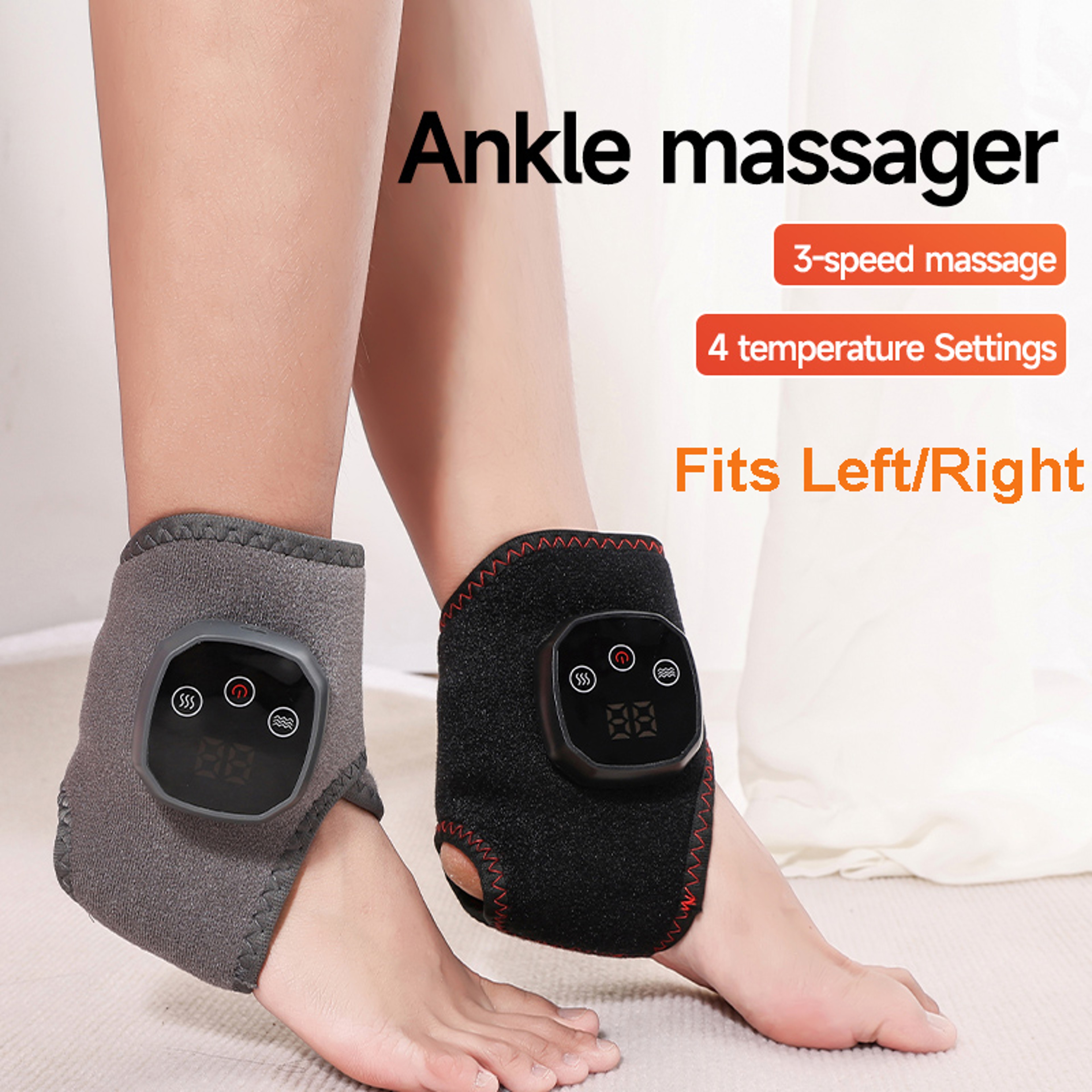 Hot Compress Therapy Ankle Massage, Electric Heat And Vibration Ankle Wrist Massager, heated wrap support brace – view 1