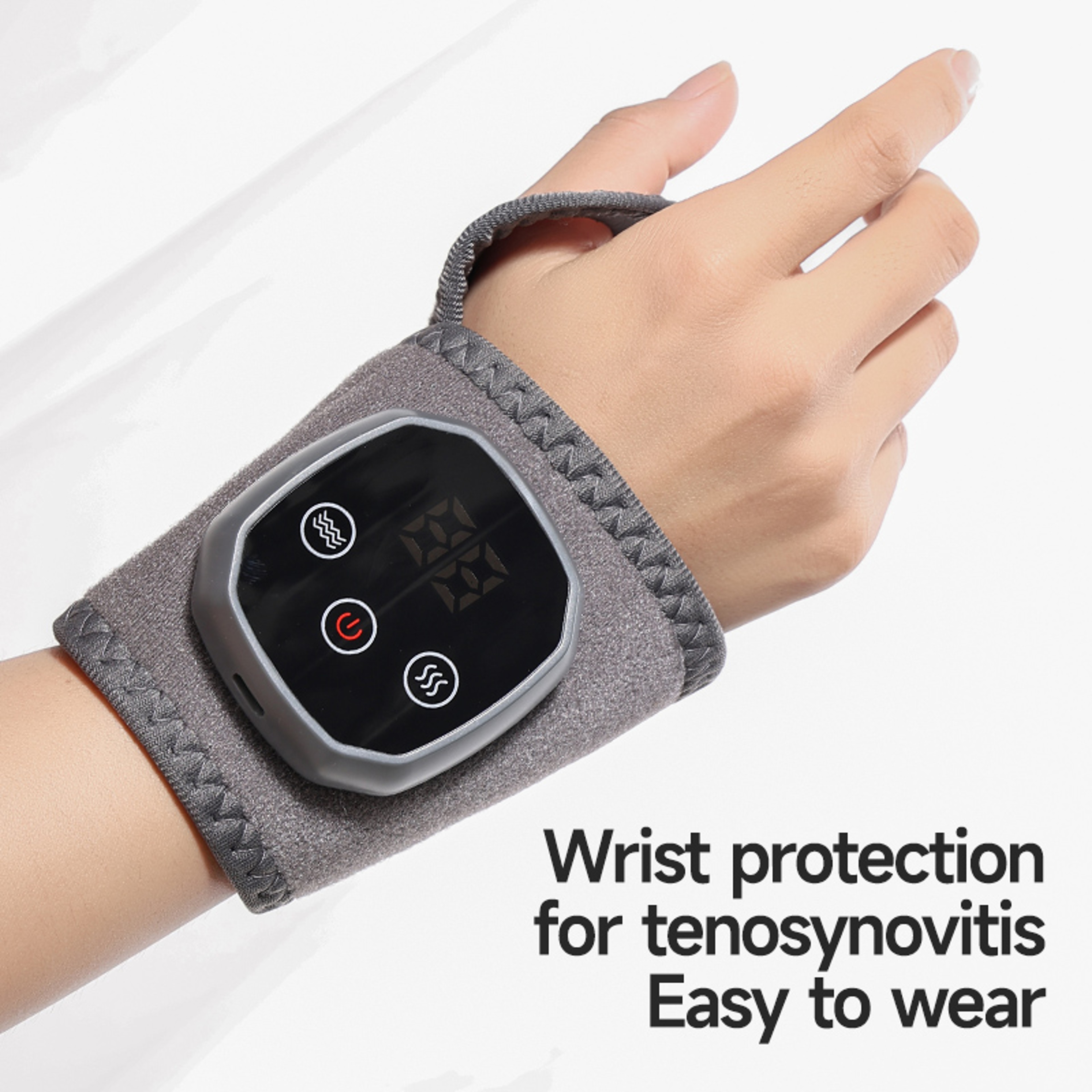Hot Compress Therapy Ankle Massage, Electric Heat And Vibration Ankle Wrist Massager, heated wrap support brace – view 4