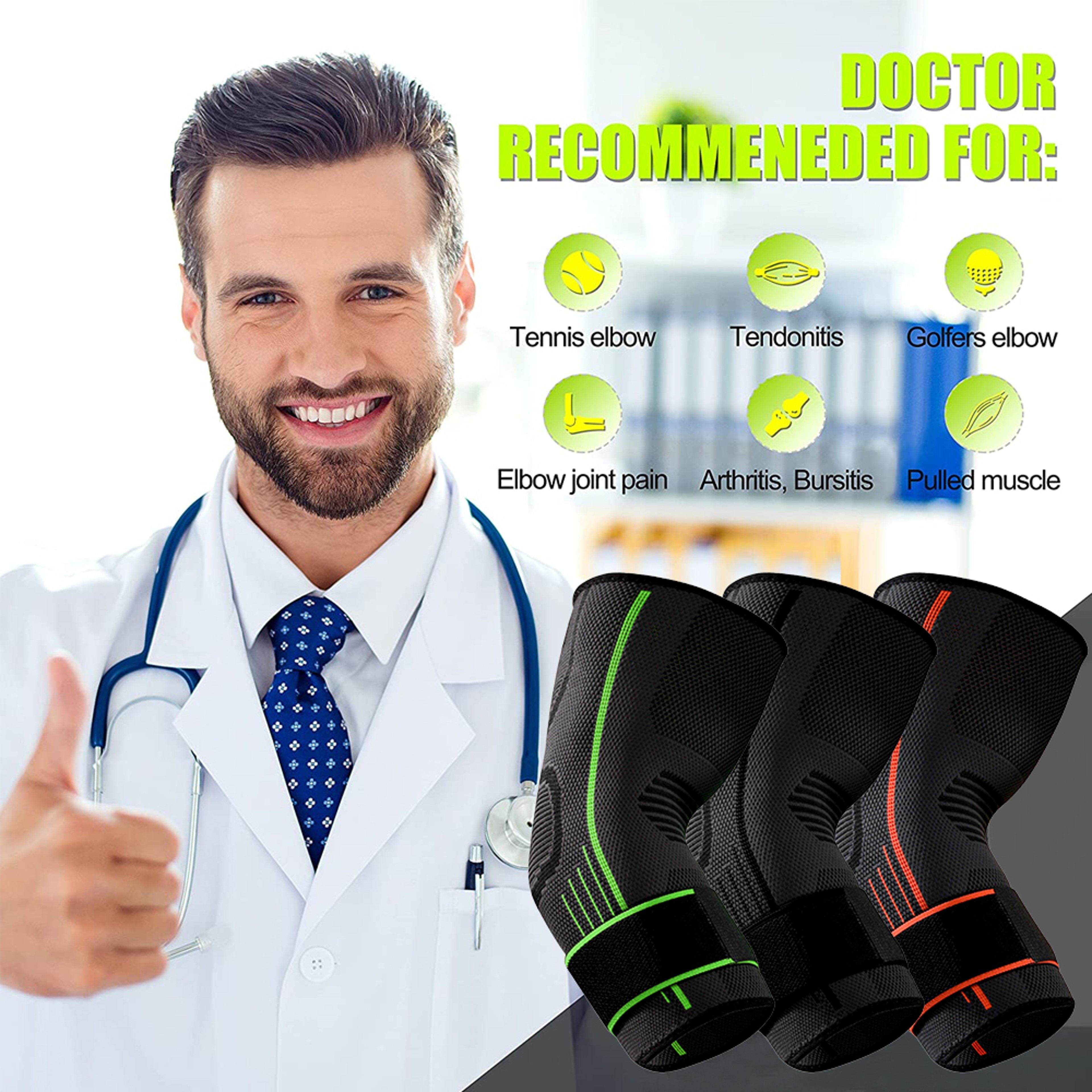 Joint Pain Relief Elbow Compression Sleeve for Tendonitis, Tennis Elbow & Arthritis – view 6