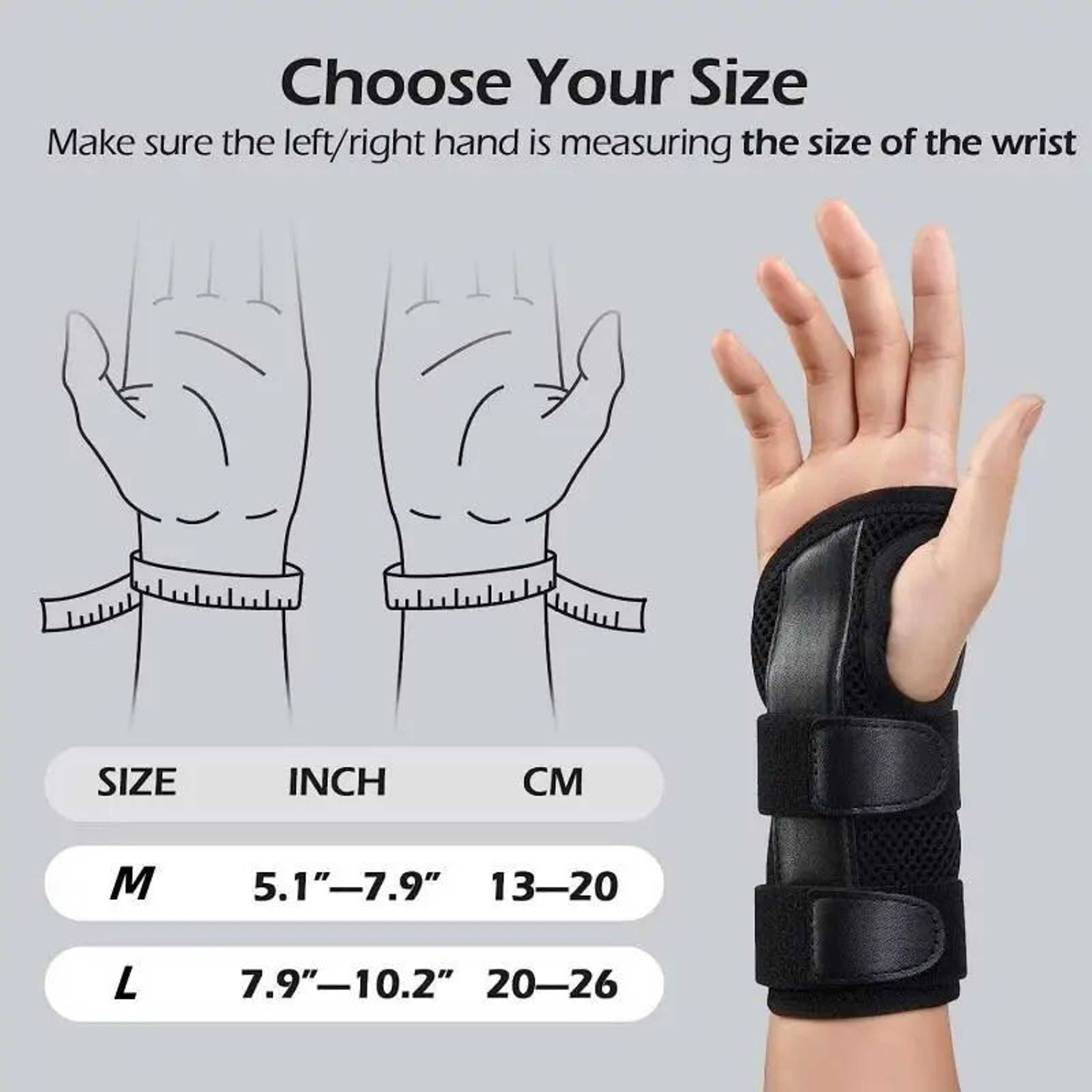 Wrist Brace Sport Support, Adjustable Wristband for Carpal Tunnel, Left Right Hand Wrist Support, Pain Relief, Fitness – view 9