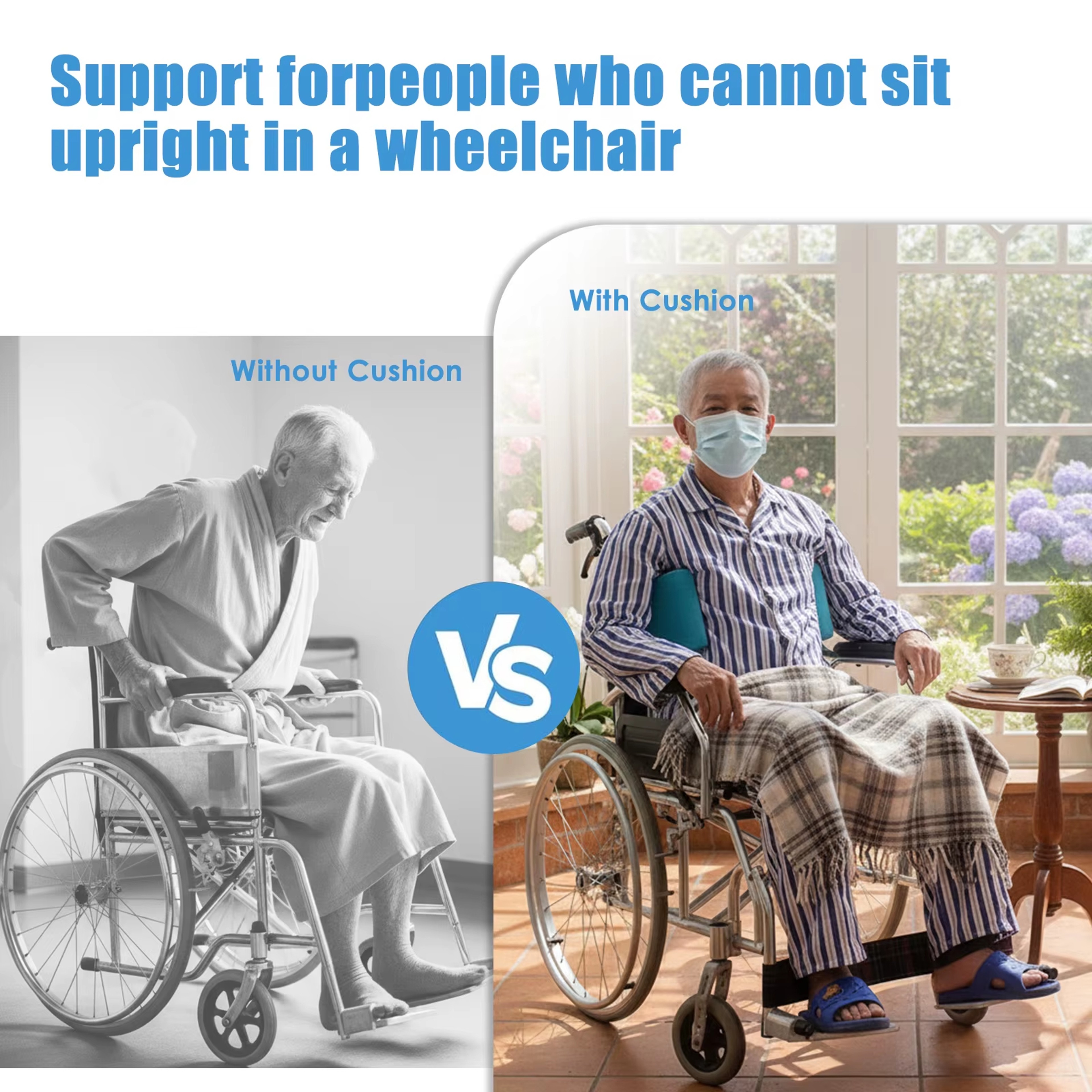 Adjustable Wheelchair Back Support Cushion with Side Positioning Pillow – view 8