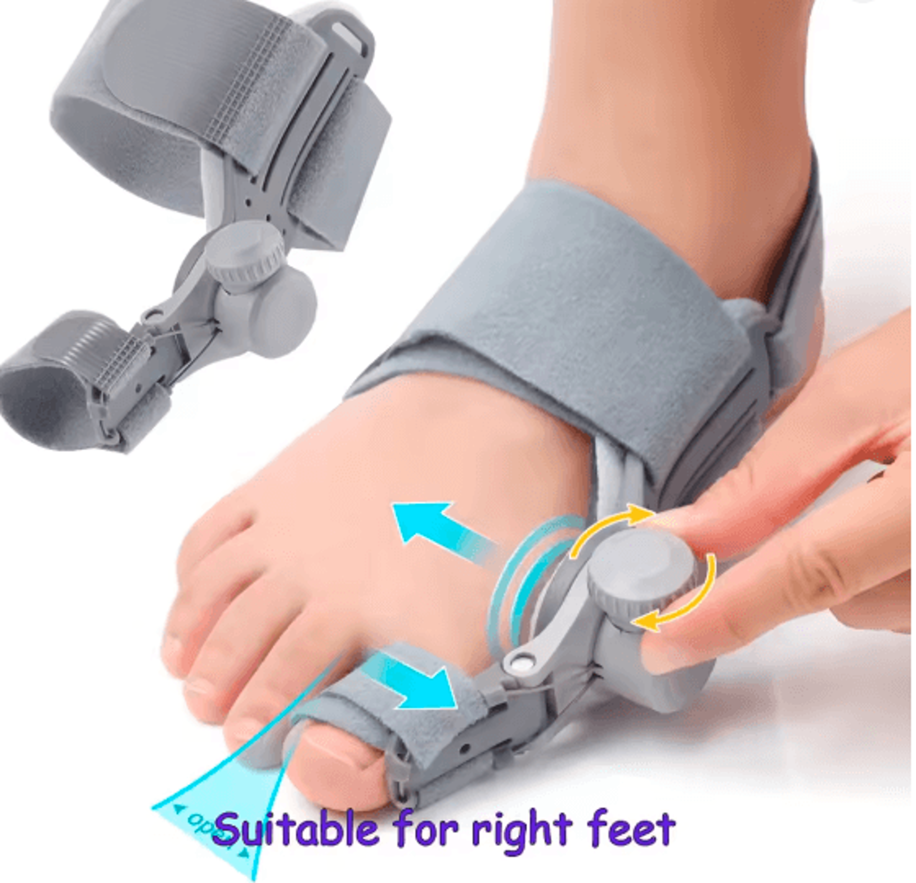 Adjustable Bunion Corrector Rotatable Toe Separator Unisex Hallux Valgus Brace Toe Straightener Ped 5