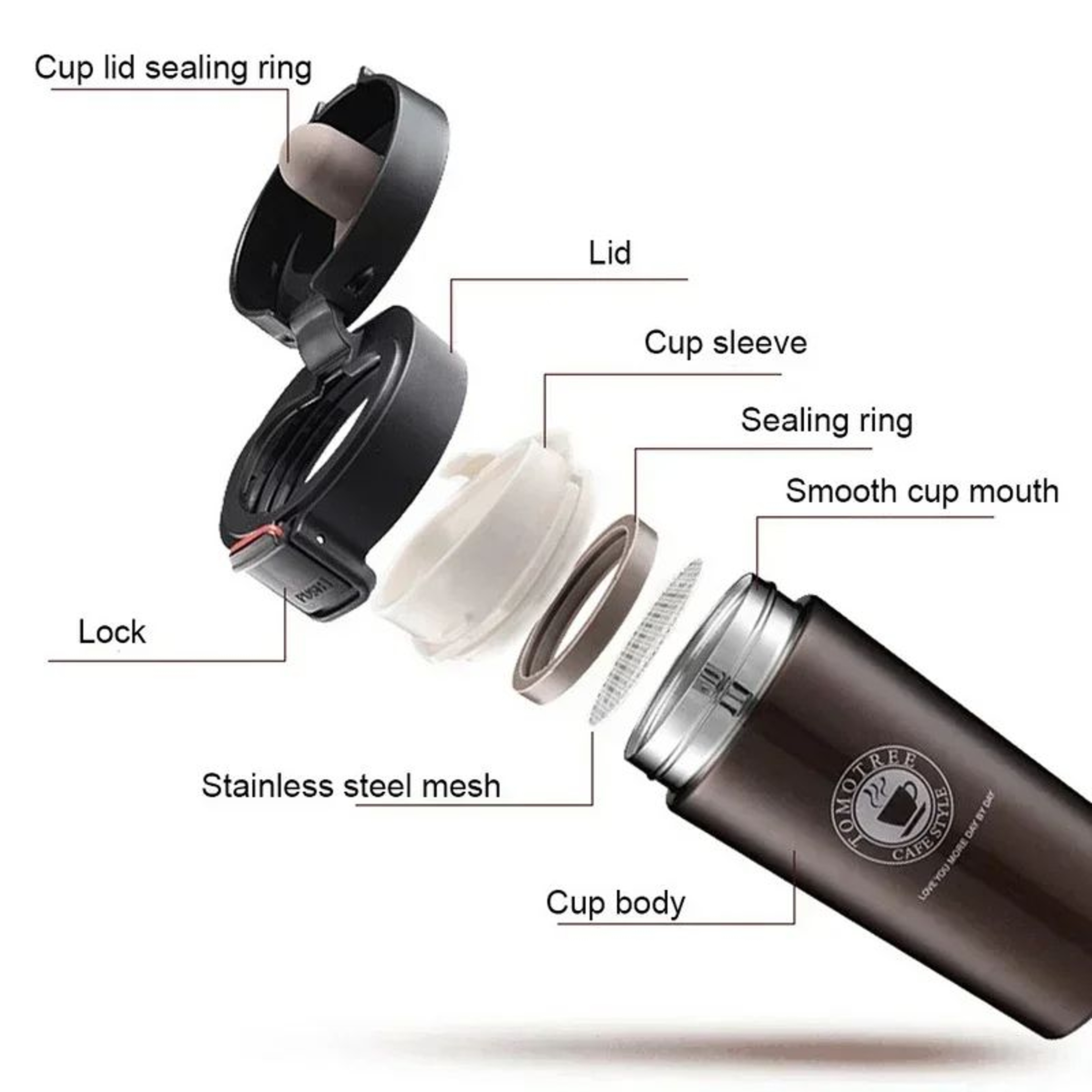 Premium Thermal Mug Double Wall 304 Stainless Steel Coffee Cup Vacuum Flask Thermos Water Bottle 6