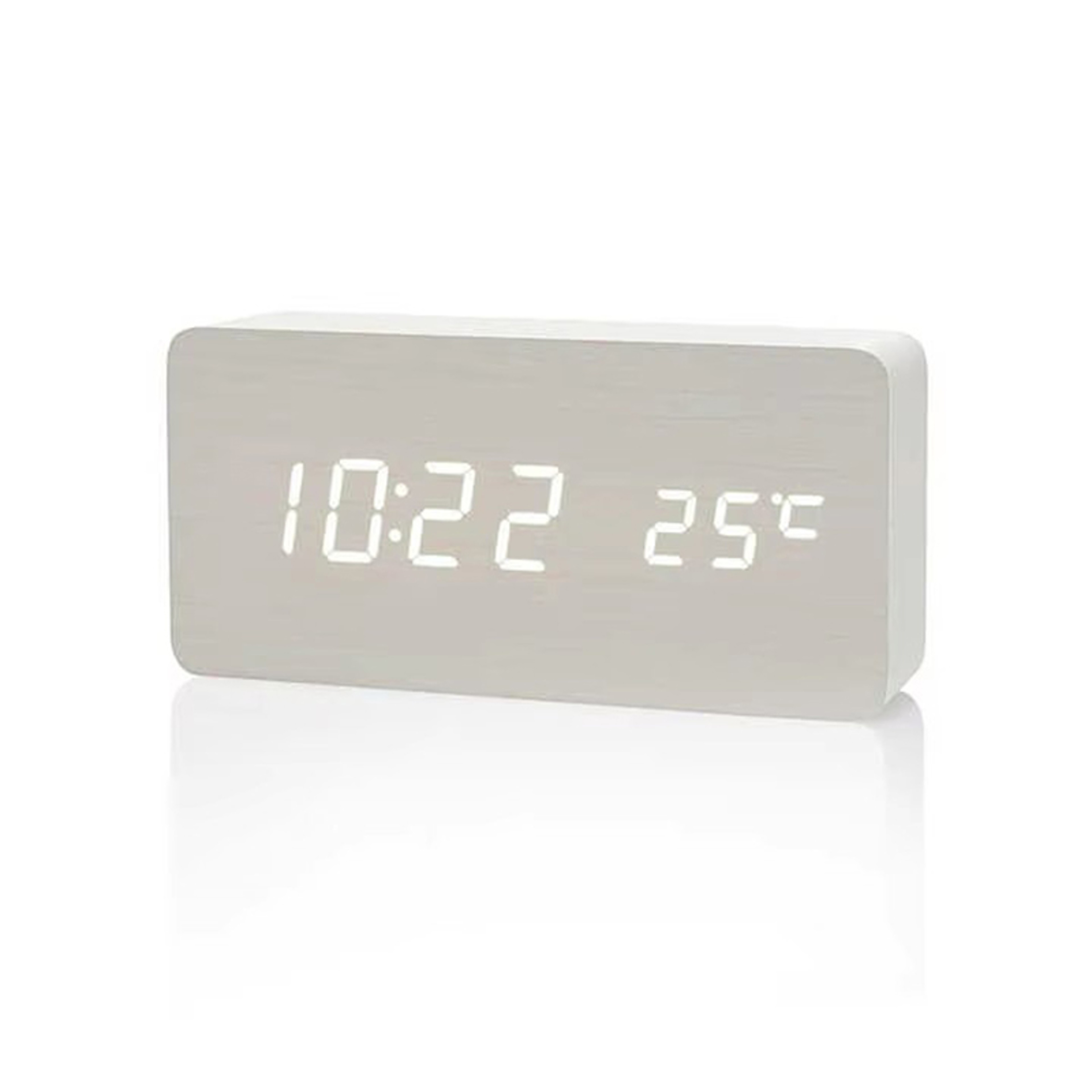 Wooden Digital Alarm Clock with LED Display & Temperature – Stylish Table Clock for Bedroom & Office – view 10