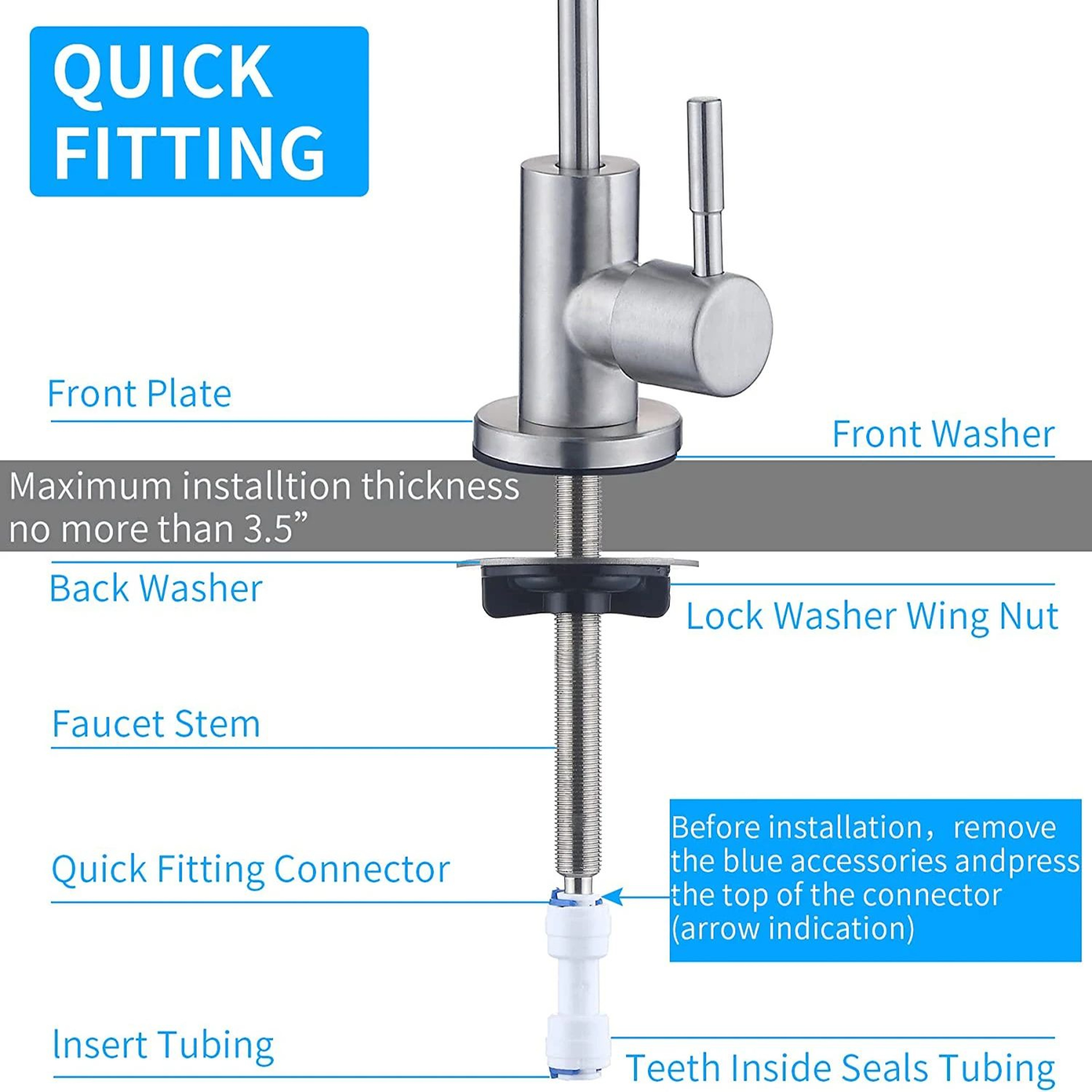 Premium LeadFree Filtered Faucet Fits Reverse Osmosis Units Kitchen Water Filtration System Faucet  4