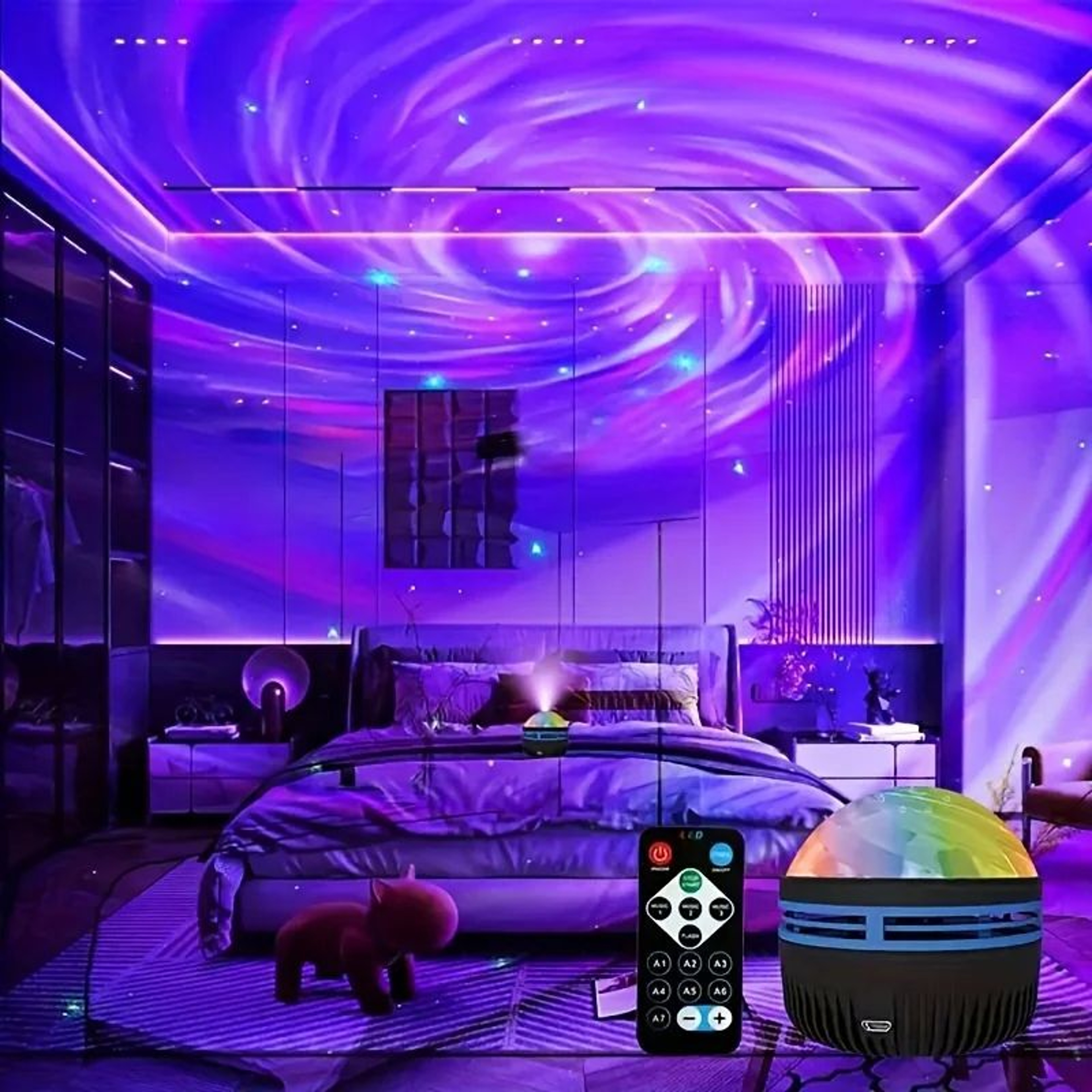 LED Star Galaxy Projector Lamp USBPowered Rotating Magic Ball With Remote Control Colorful Starry S 0