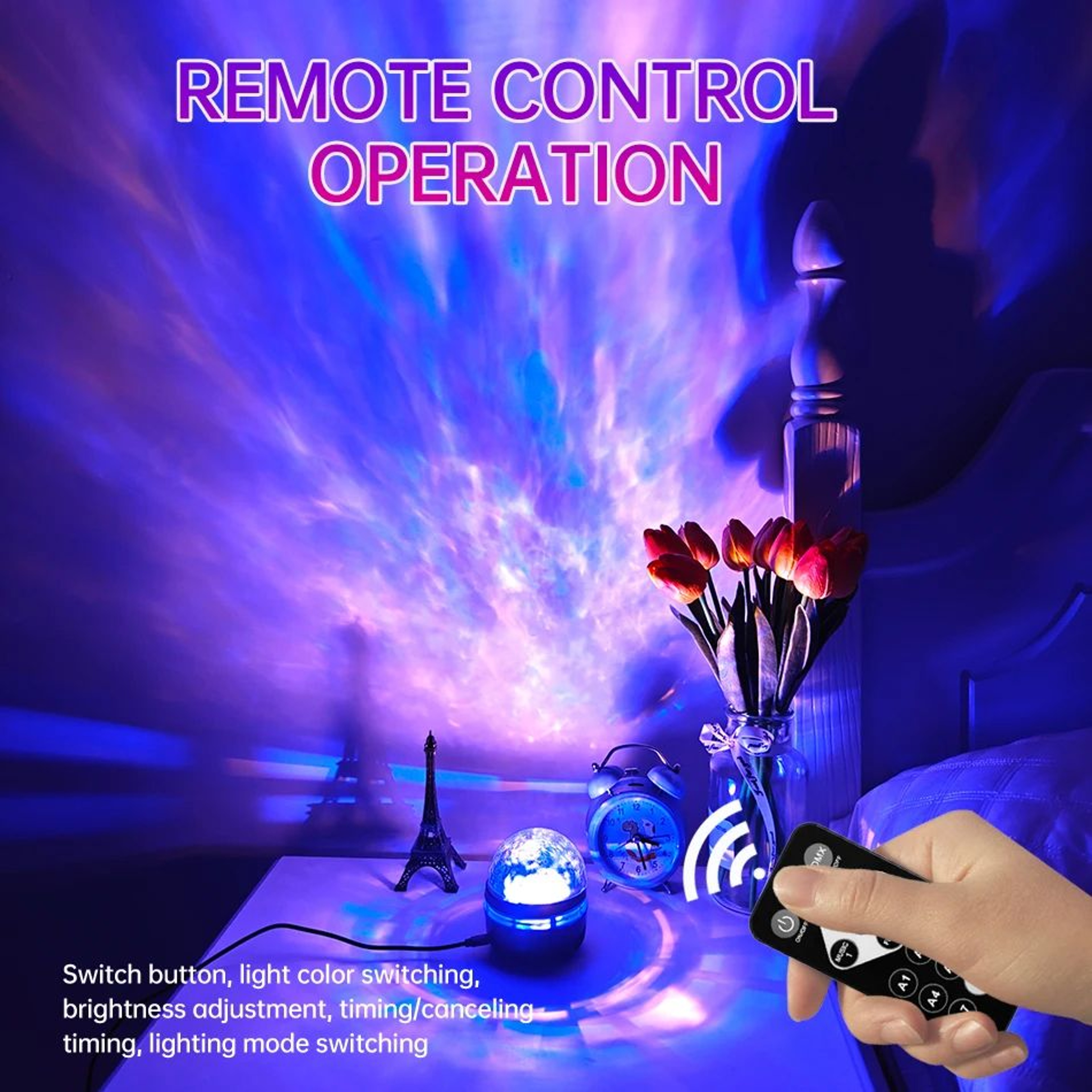 LED Star Galaxy Projector Lamp USBPowered Rotating Magic Ball With Remote Control Colorful Starry S 5