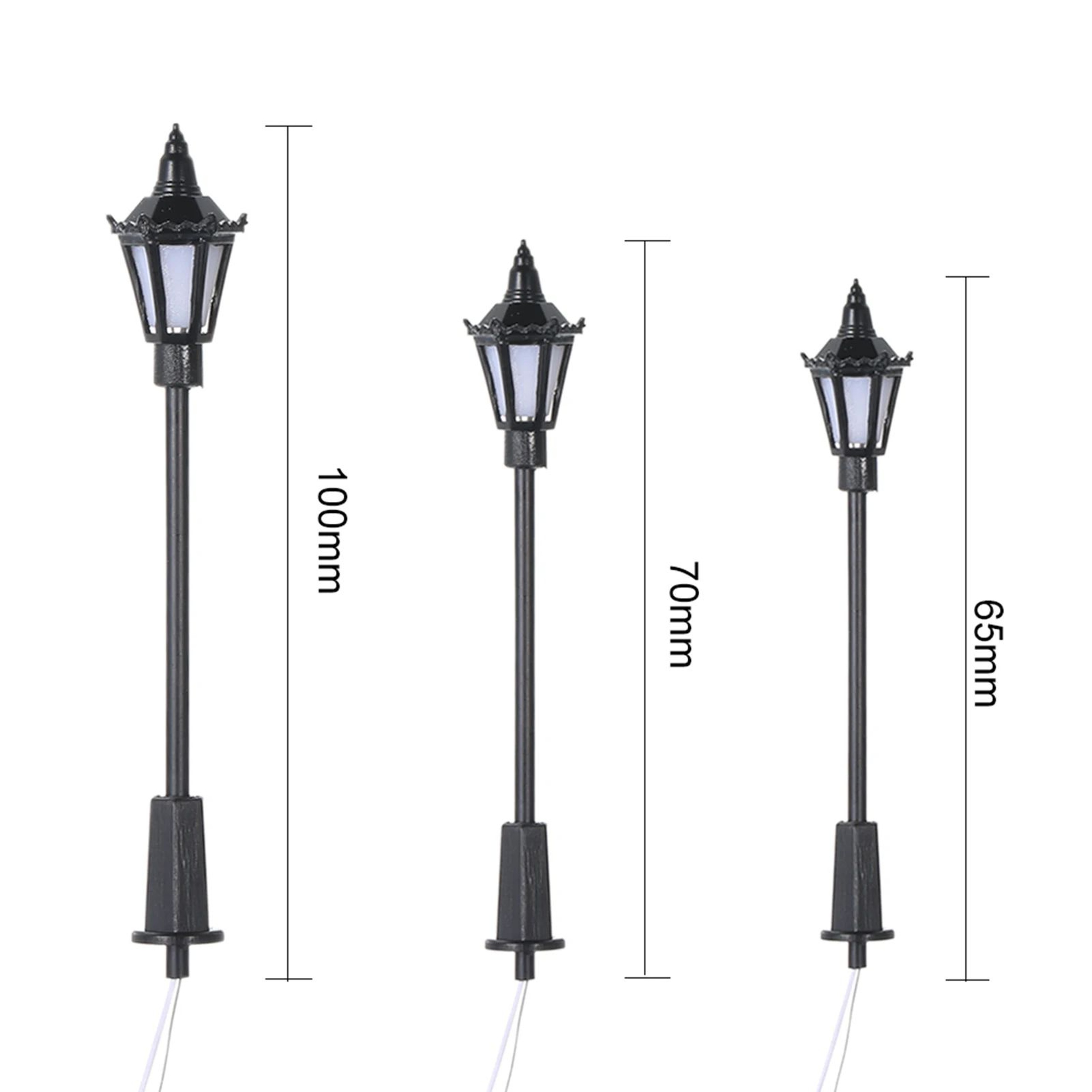 Warm White LED Model Street Lights Scale Lampposts For Railway Layouts Garden And Playground Scener 4