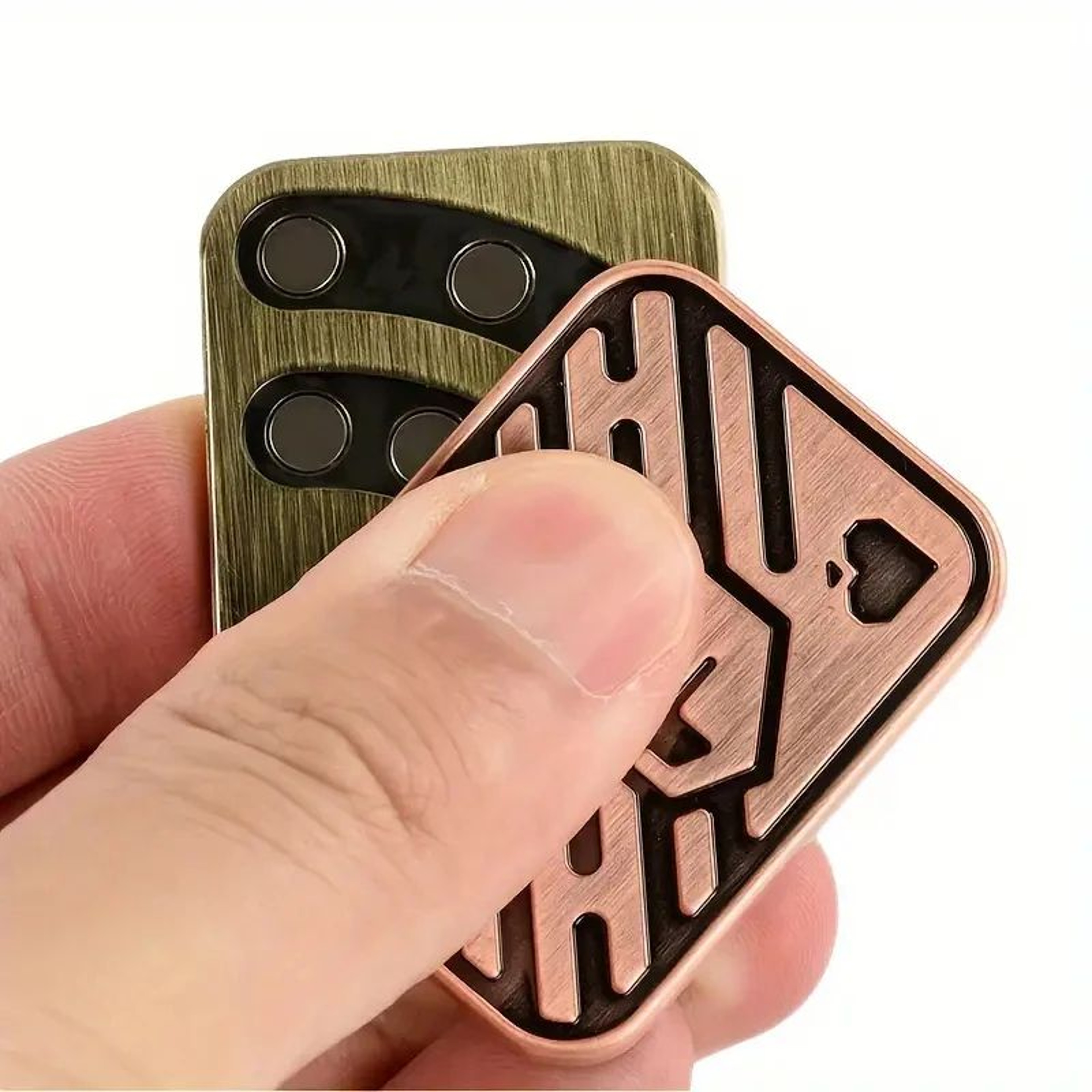 Metal Skull Push Slider Stress Relief Toy AntiStress EDC Top Spinning Poker Magnetic Fidget For Adu 3