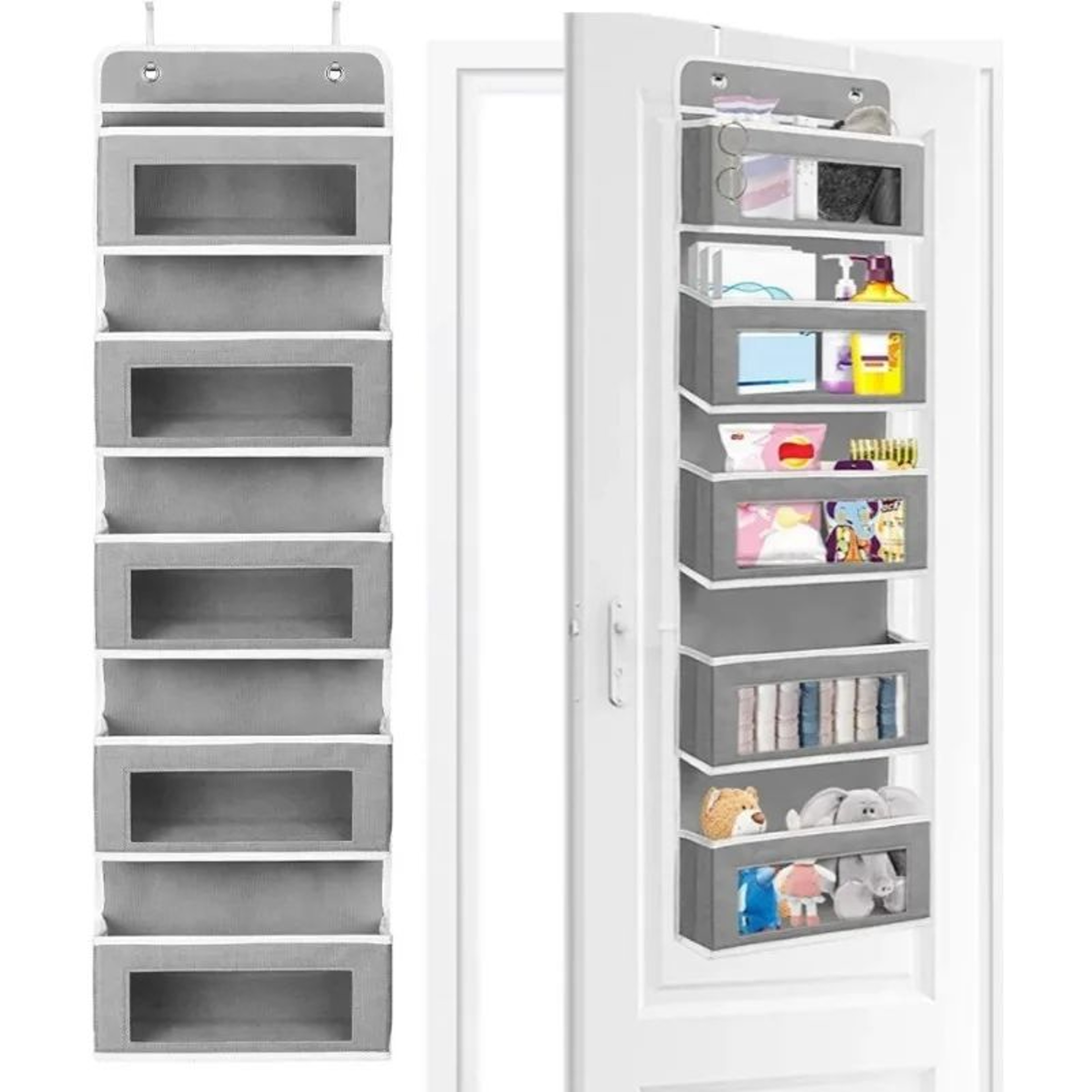 Shelf Hanging Storage Organizer For Behind Door  AntiTilt Design With 5 Large Capacity Pockets Perf 0