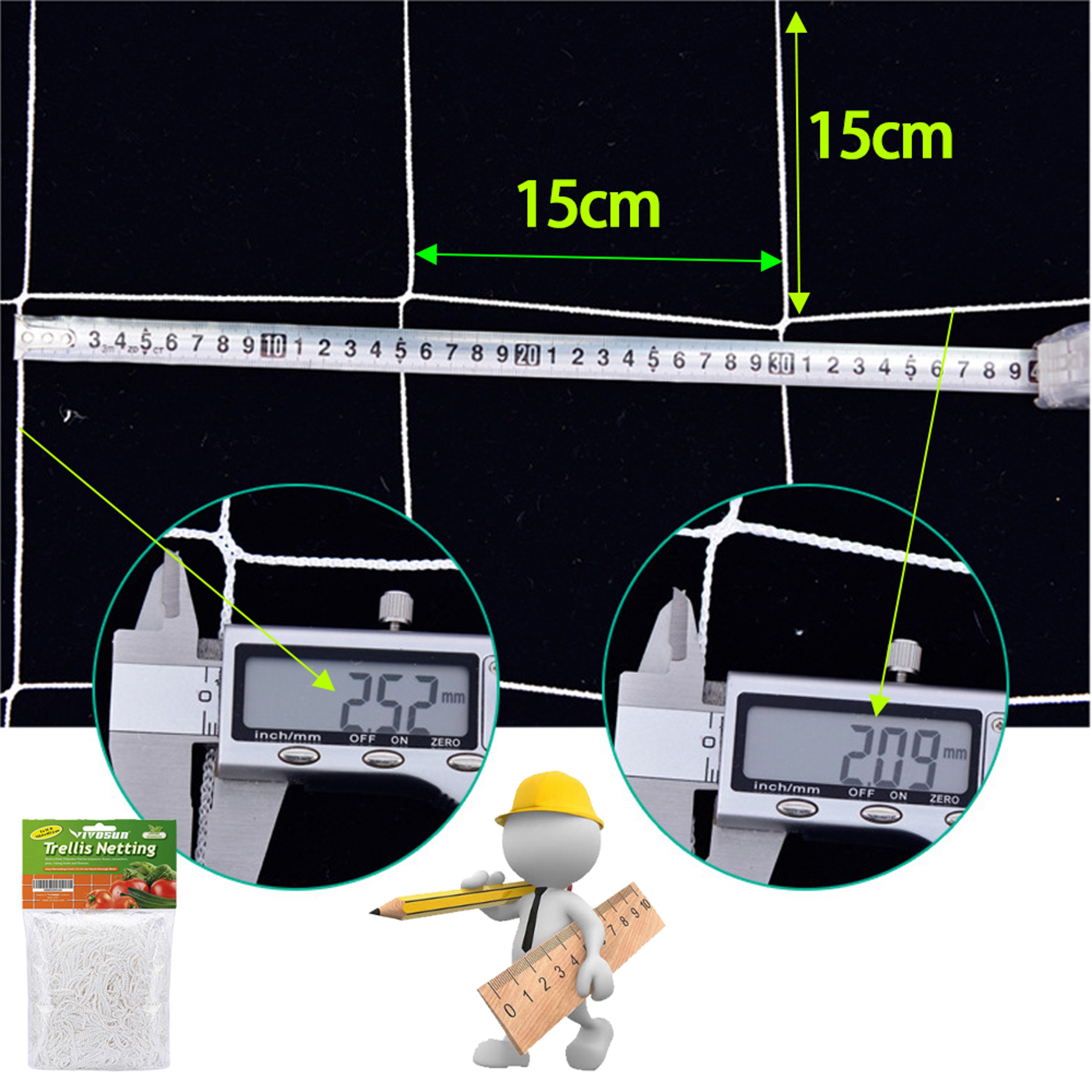 Trellis Netting For Climbing Plants HeavyDuty Garden Support Net For Vegetables Flowers  Vine Orcha 3
