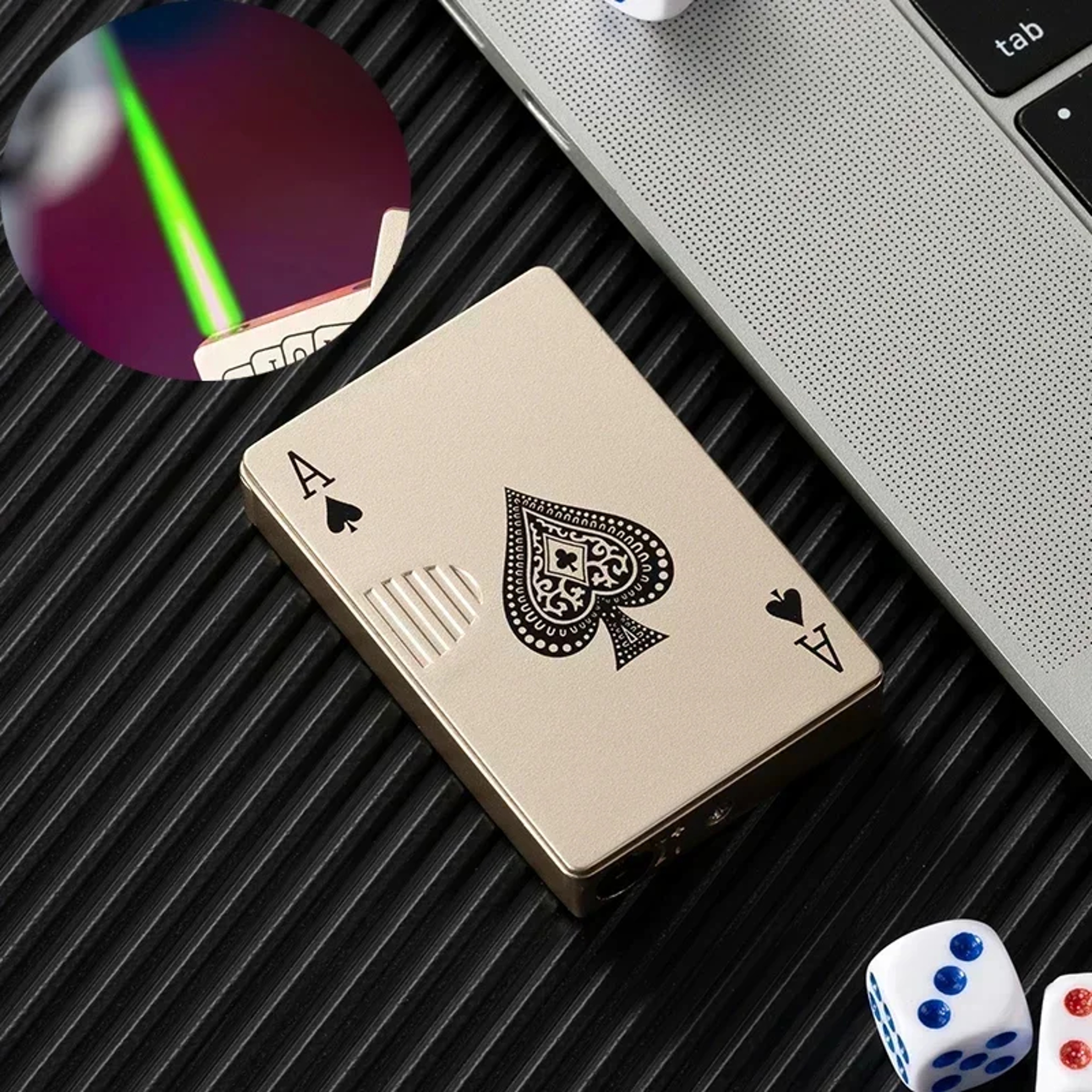 Creative Playing Cards Ace of Spades Lighter Butane Windproof Straight Metal Lighter Metal Fun Gift for Men Smoking Accessories – view 10